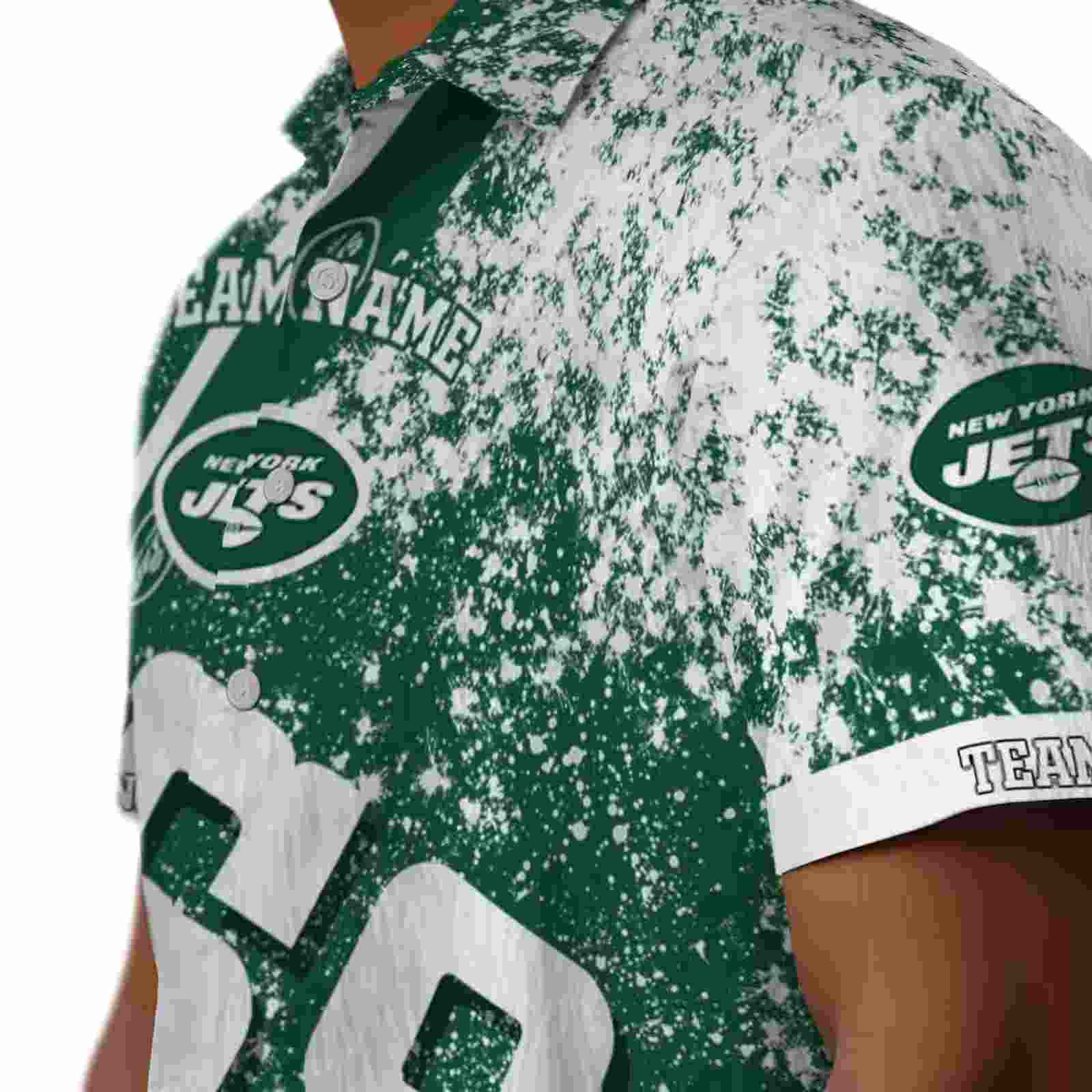 customized new york jets star stripes green hawaiian shirt trendy