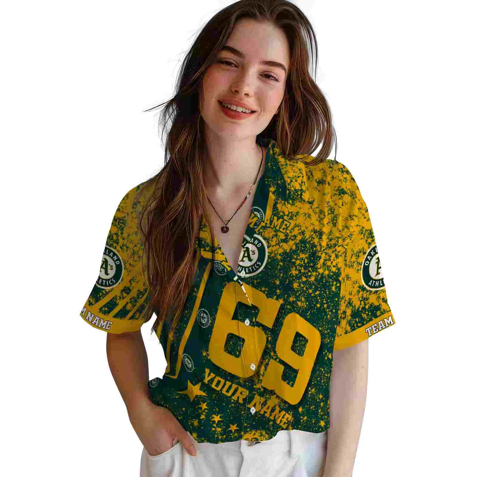 customized oakland athletics star stripes green hawaiian shirt latest model