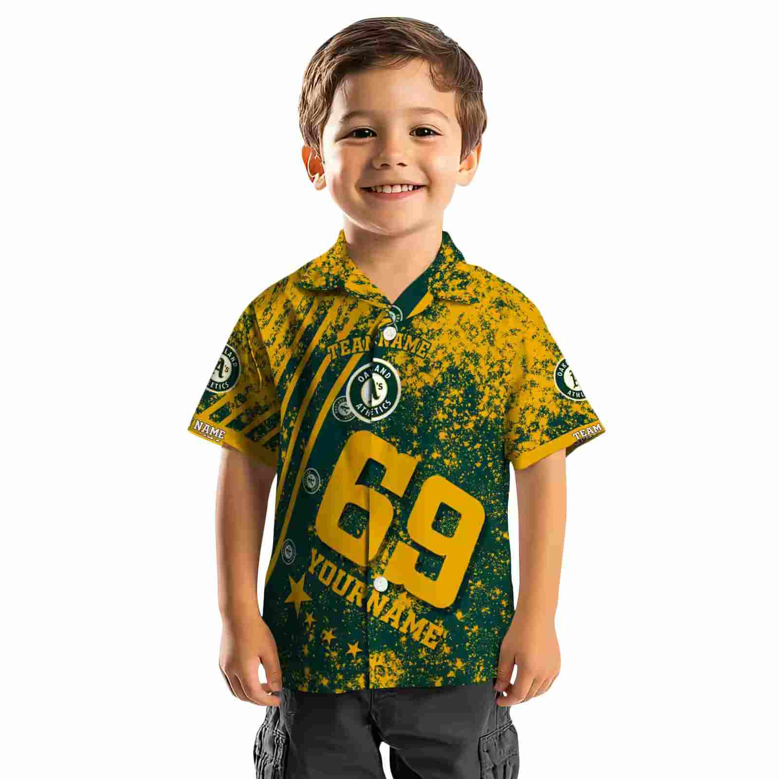 customized oakland athletics star stripes green hawaiian shirt top rated