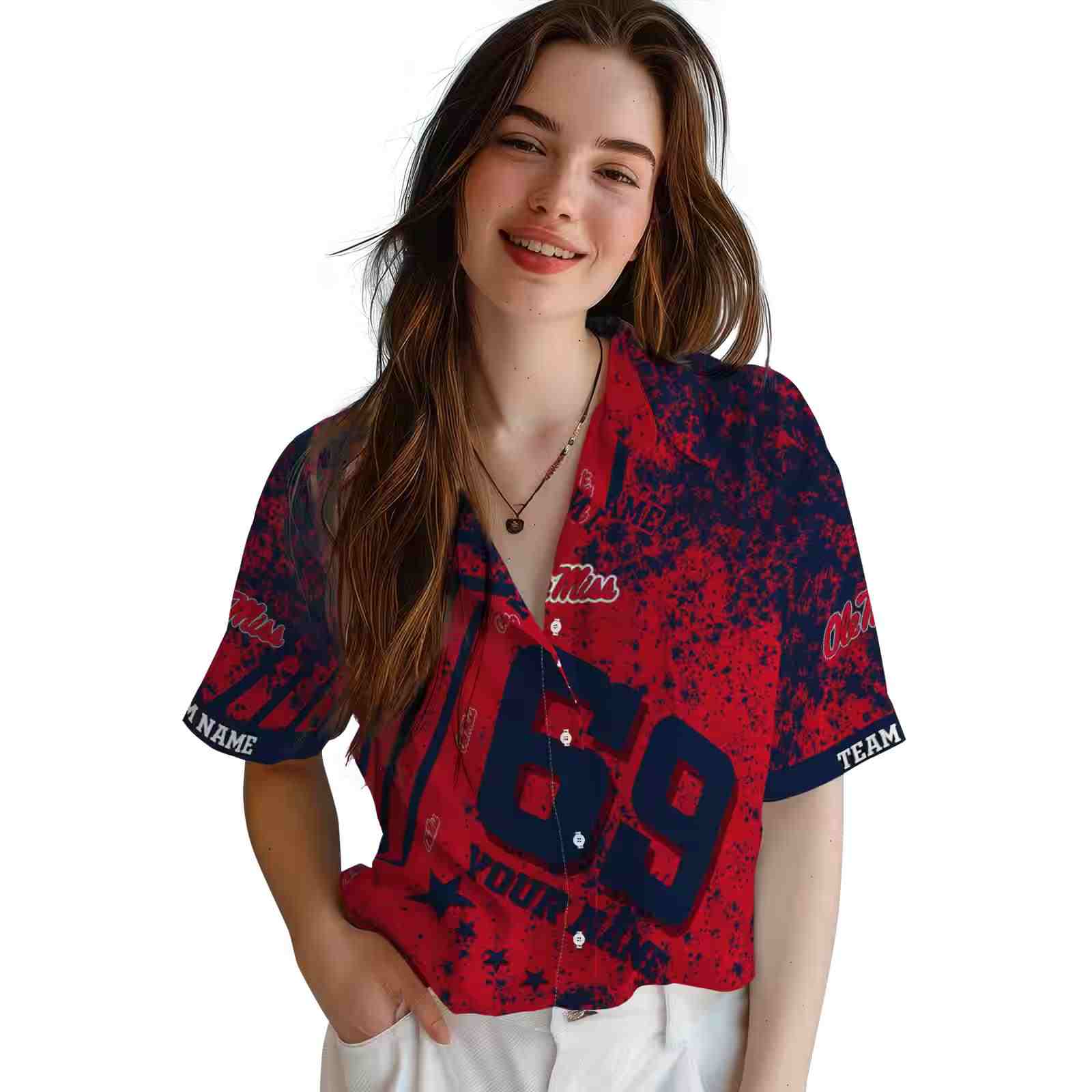 customized ole miss rebels star stripes red hawaiian shirt latest model