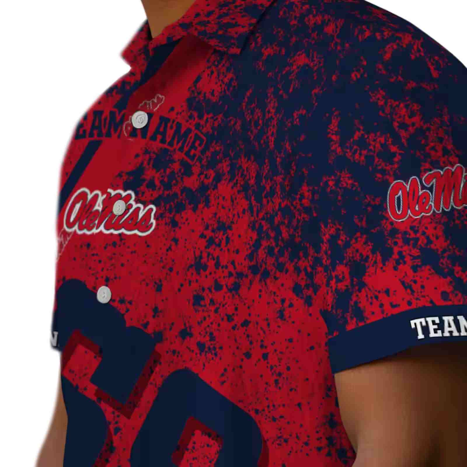 customized ole miss rebels star stripes red hawaiian shirt trendy