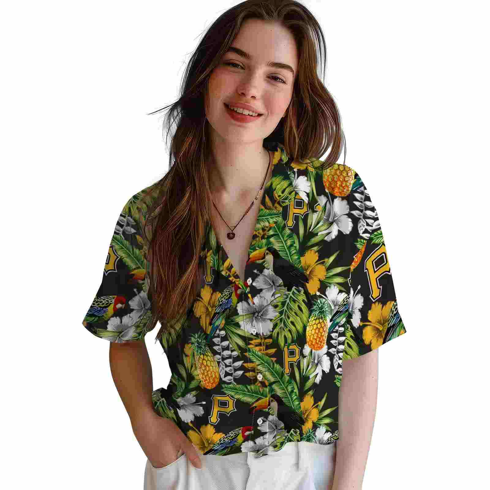 customized pittsburgh pirates tropical toucan black green hawaiian shirt latest model