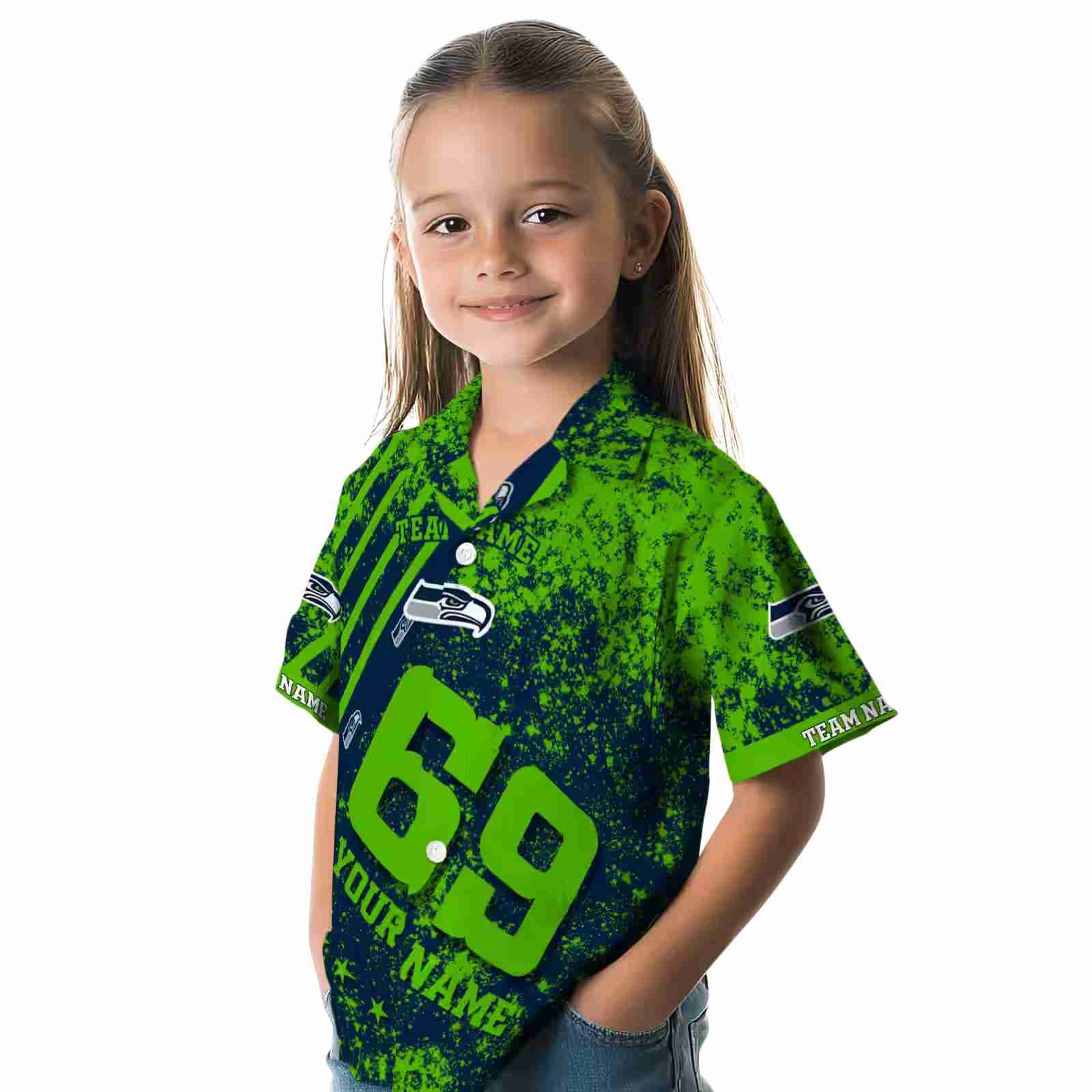 customized seattle seahawks star stripes blue hawaiian shirt premium grade