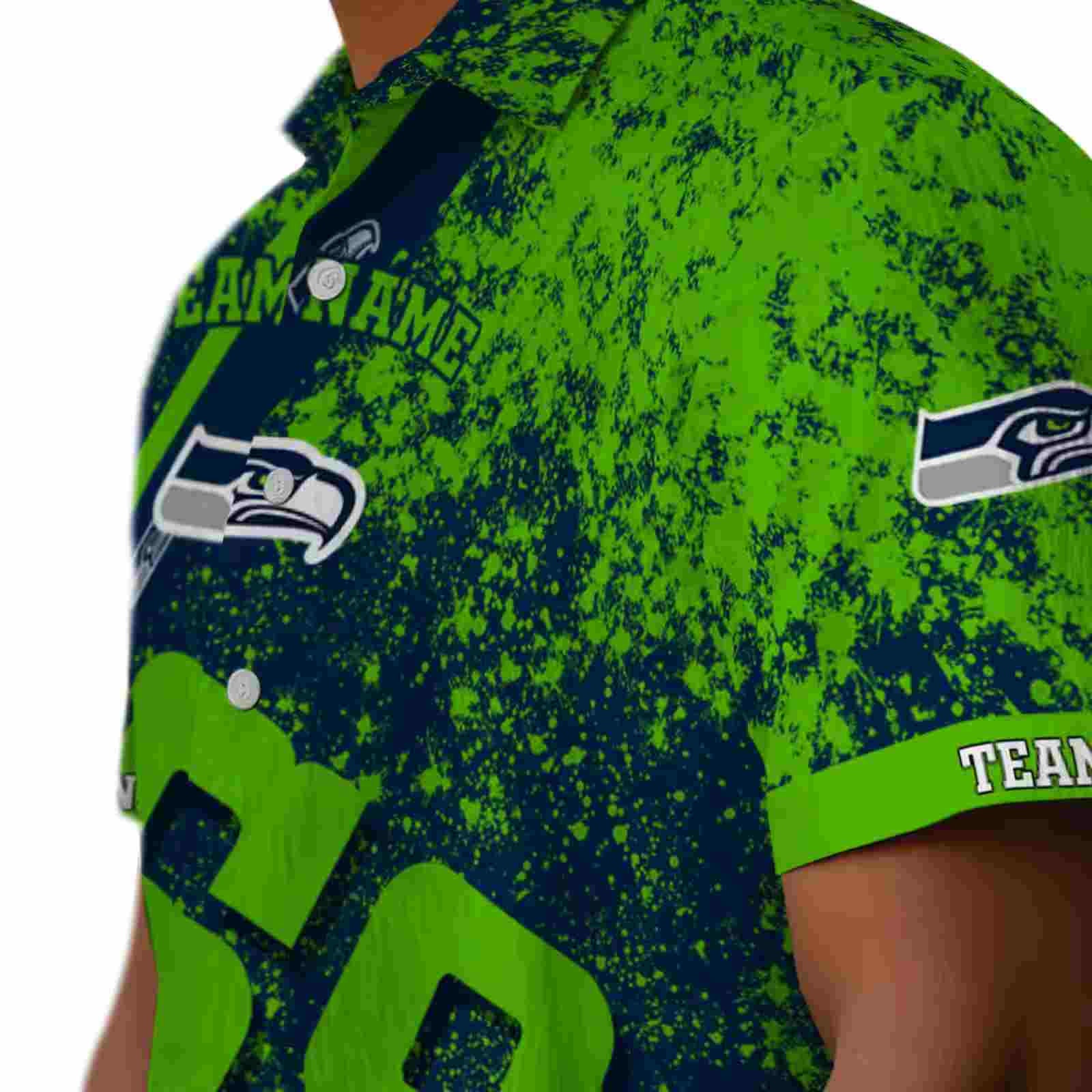 customized seattle seahawks star stripes blue hawaiian shirt trendy