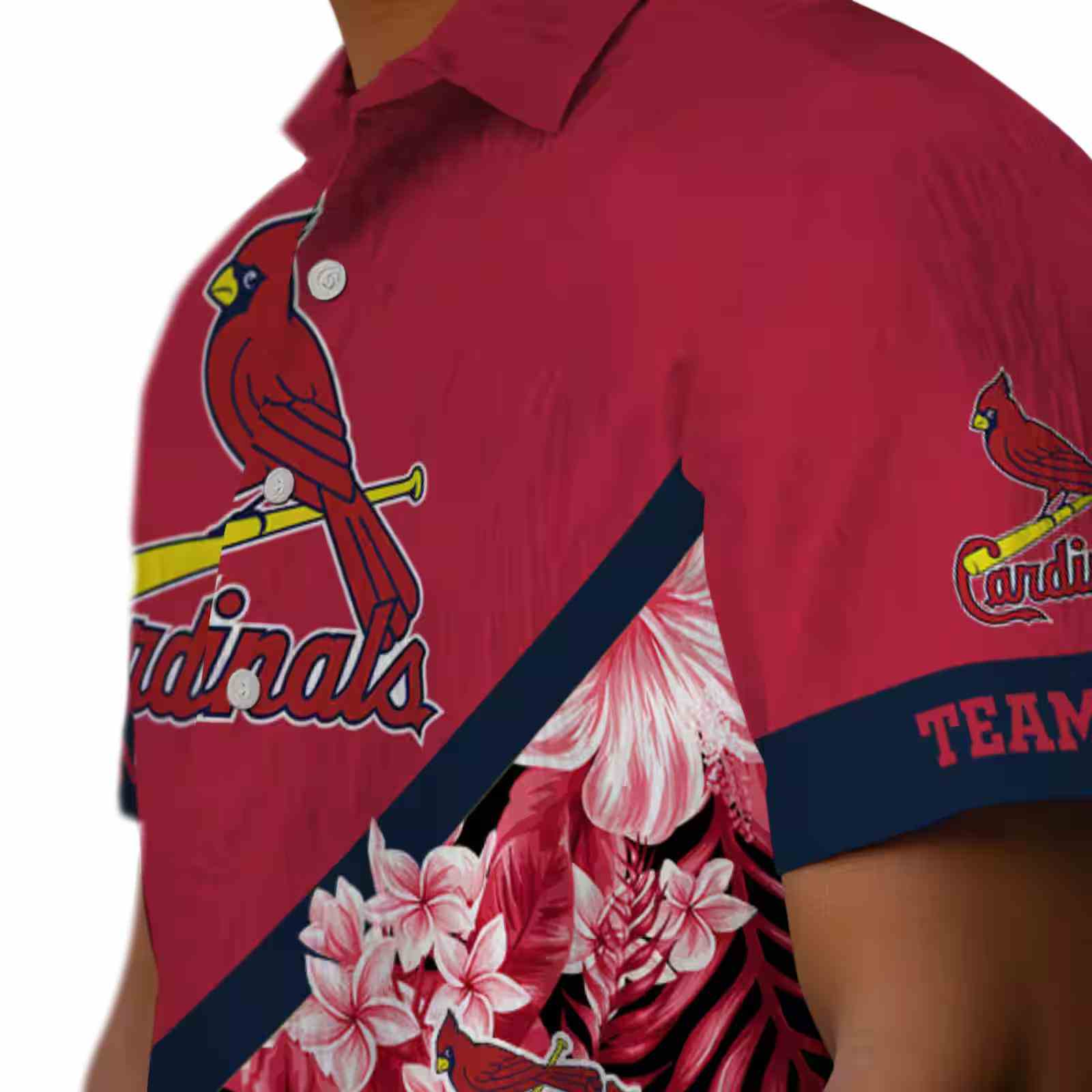 customized st louis cardinals floral chevron red hawaiian shirt trendy