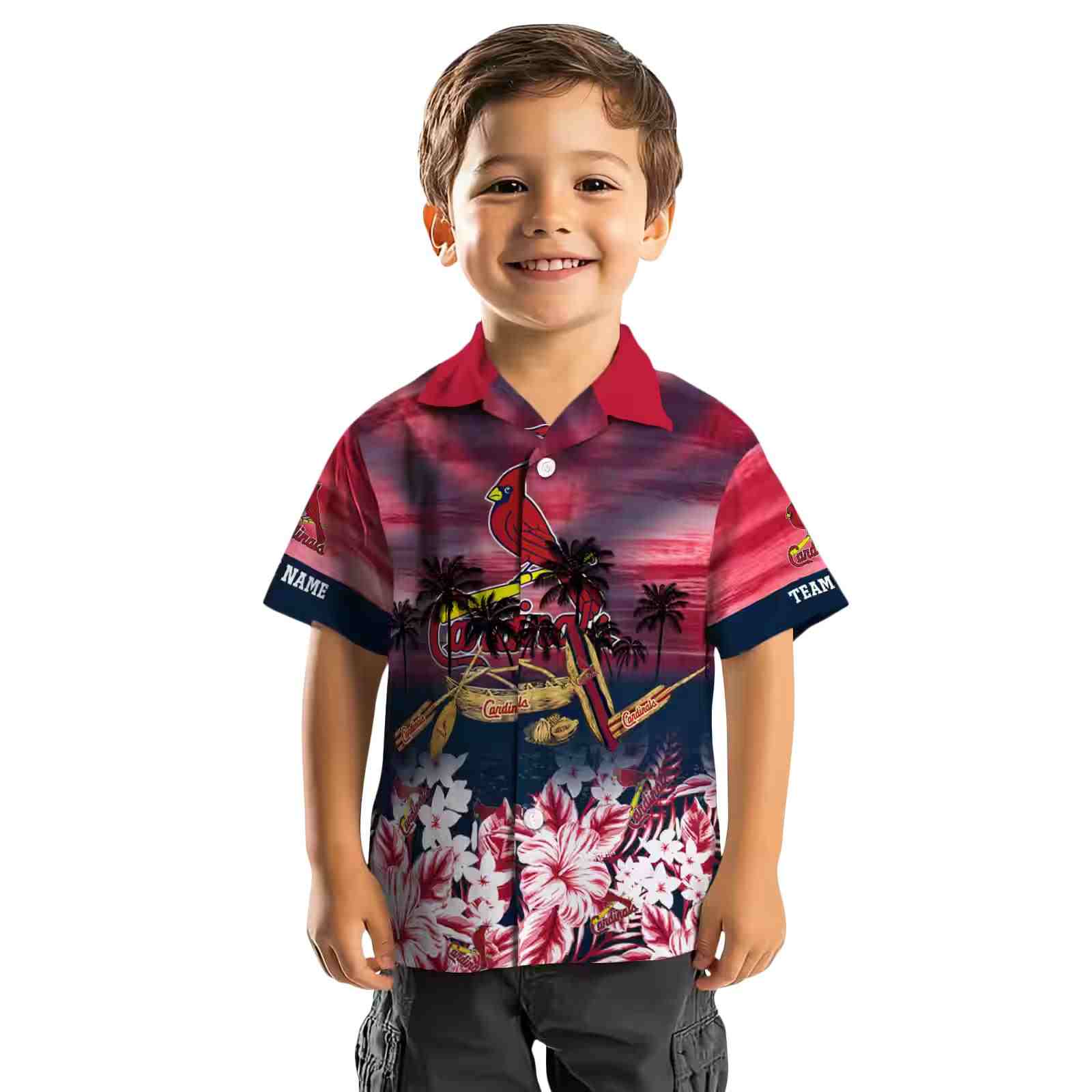 customized st louis cardinals tropical canoe red hawaiian shirt top rated