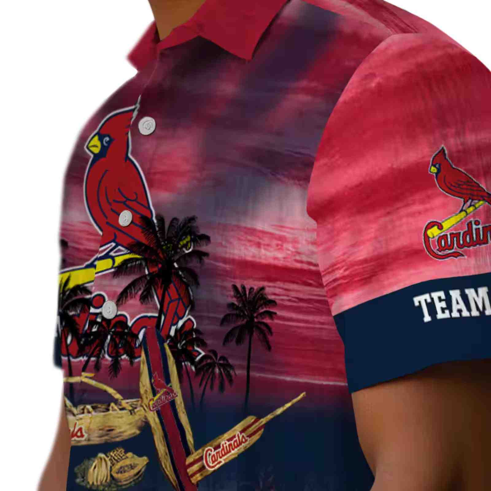 customized st louis cardinals tropical canoe red hawaiian shirt trendy