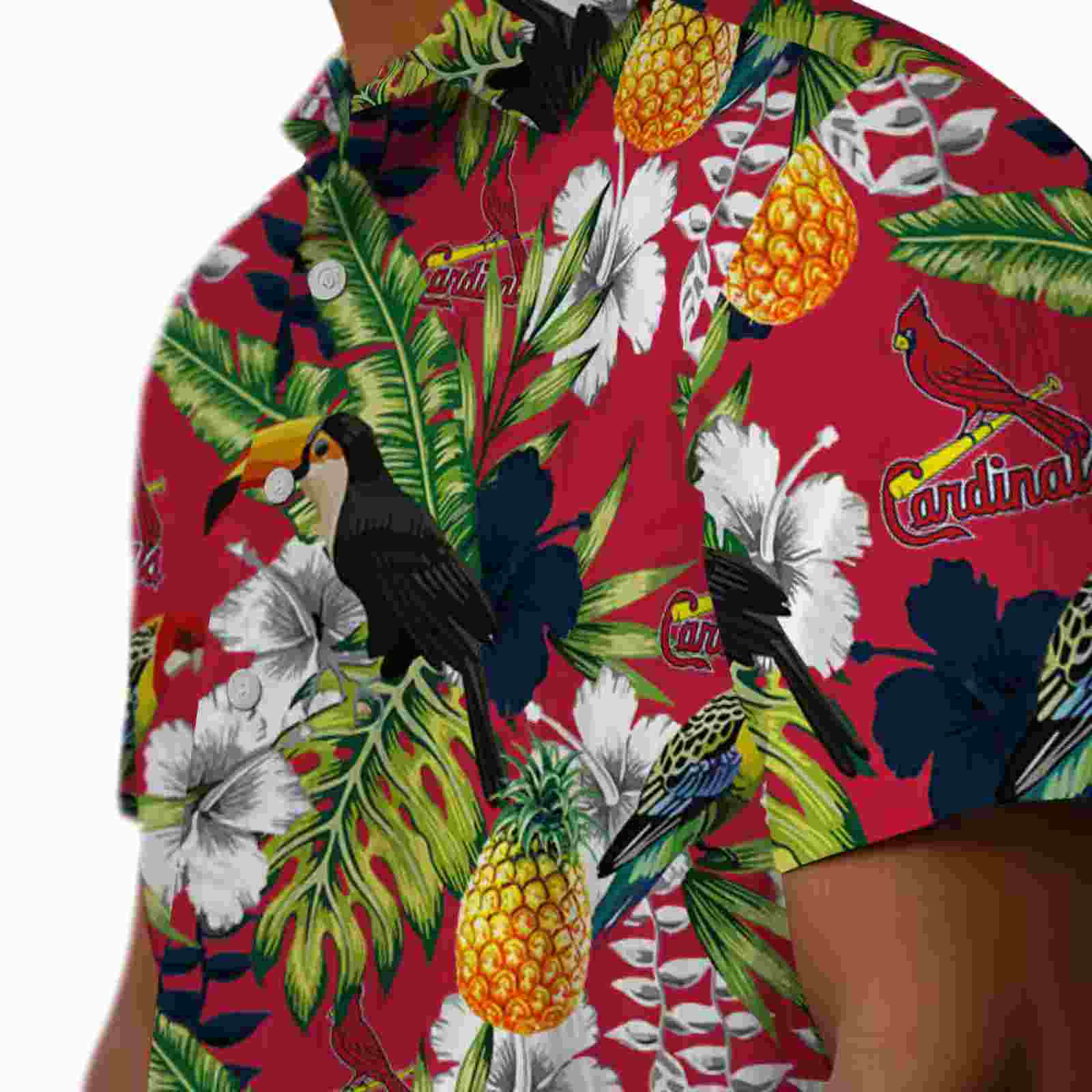 customized st louis cardinals tropical toucan red green hawaiian shirt trendy