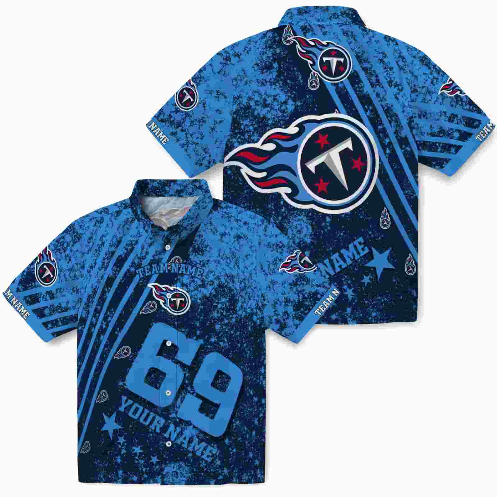 customized tennessee titans star stripes navy hawaiian shirt high quality