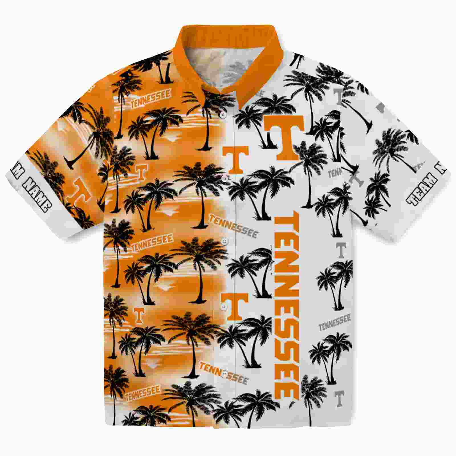 Customized Tennessee Volunteers Palm Silhouettes Orange Hawaiian Shirt