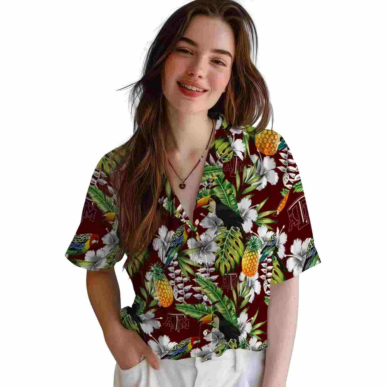 customized texas am aggies tropical toucan maroon green hawaiian shirt latest model