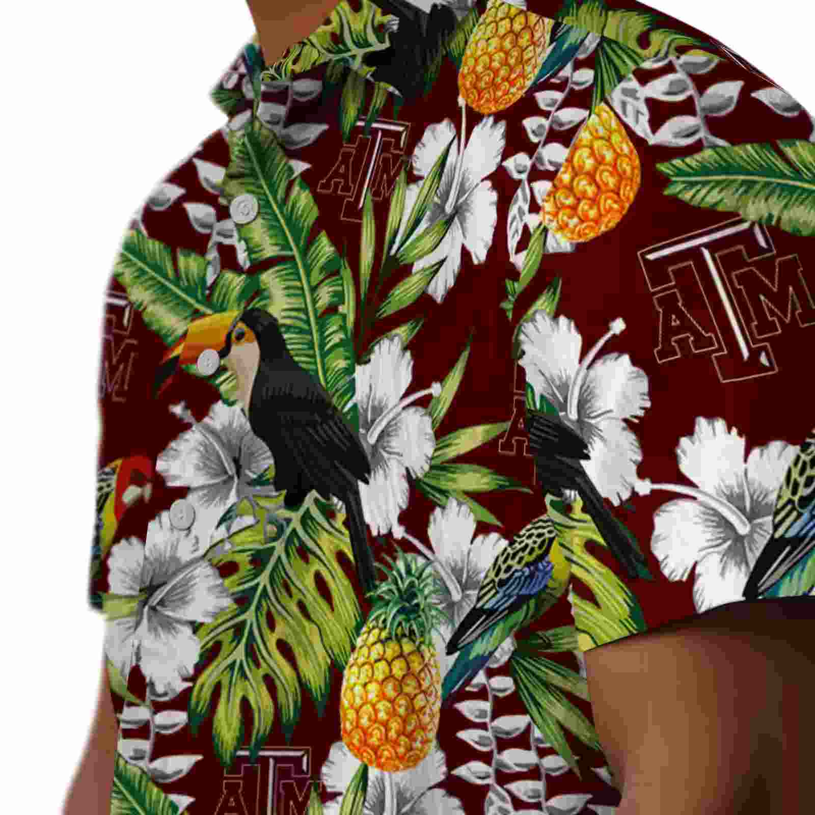 customized texas am aggies tropical toucan maroon green hawaiian shirt trendy