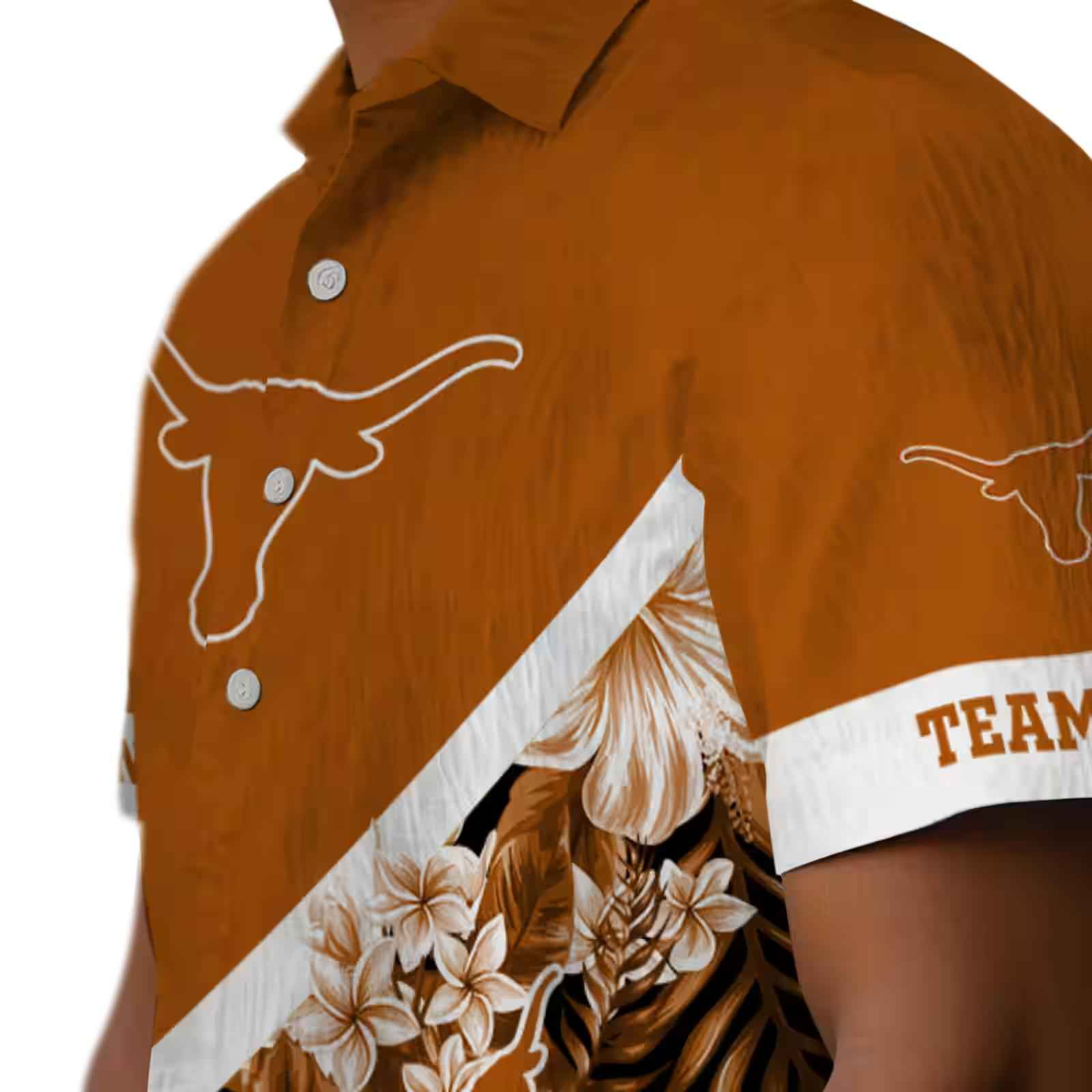 customized texas longhorns floral chevron orange hawaiian shirt trendy