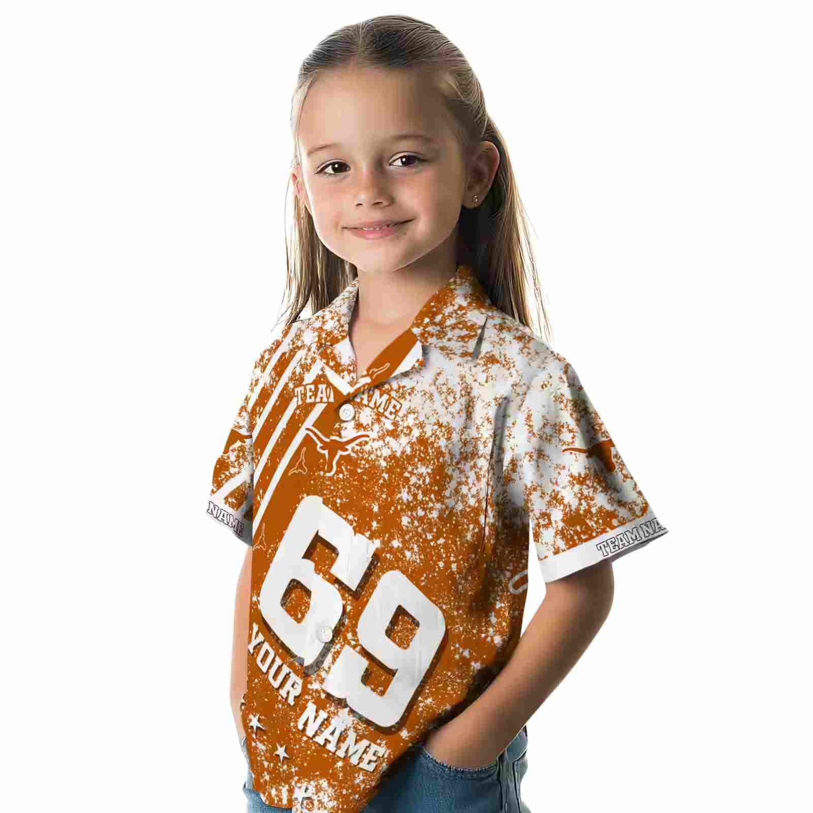 customized texas longhorns star stripes orange hawaiian shirt premium grade