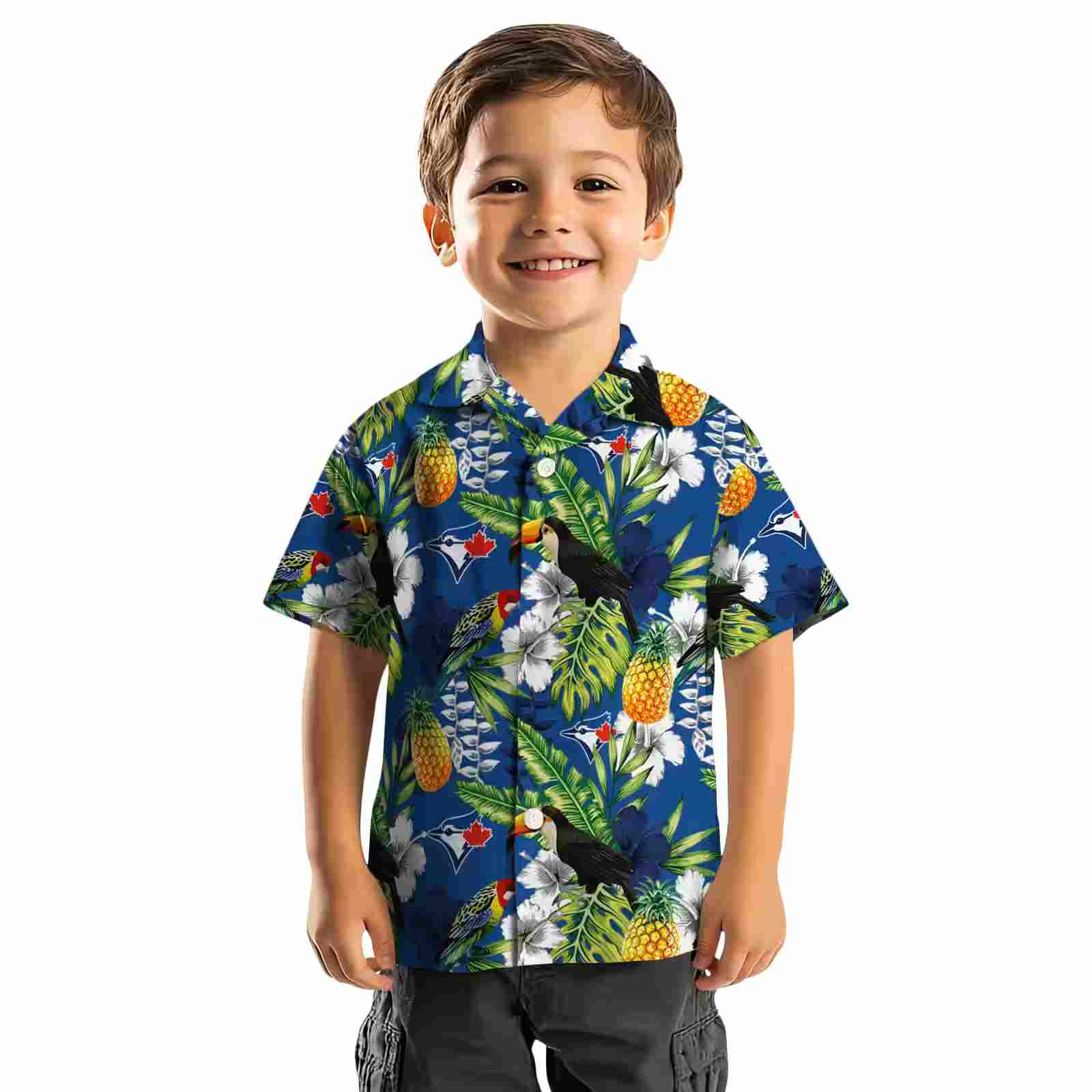 customized toronto blue jays tropical toucan blue green hawaiian shirt top rated