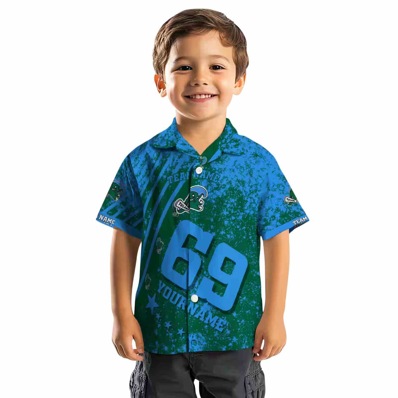 customized tulane green wave star stripes green hawaiian shirt top rated