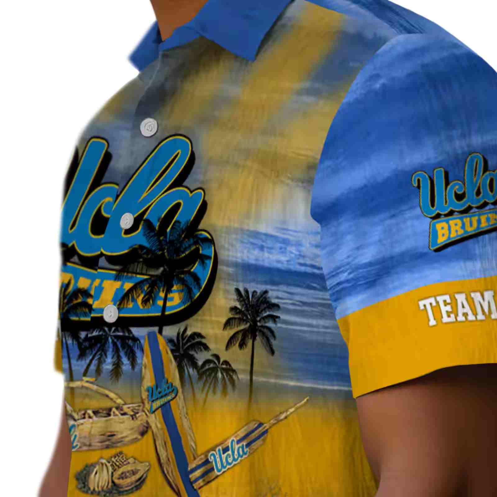 customized ucla bruins tropical canoe blue hawaiian shirt trendy