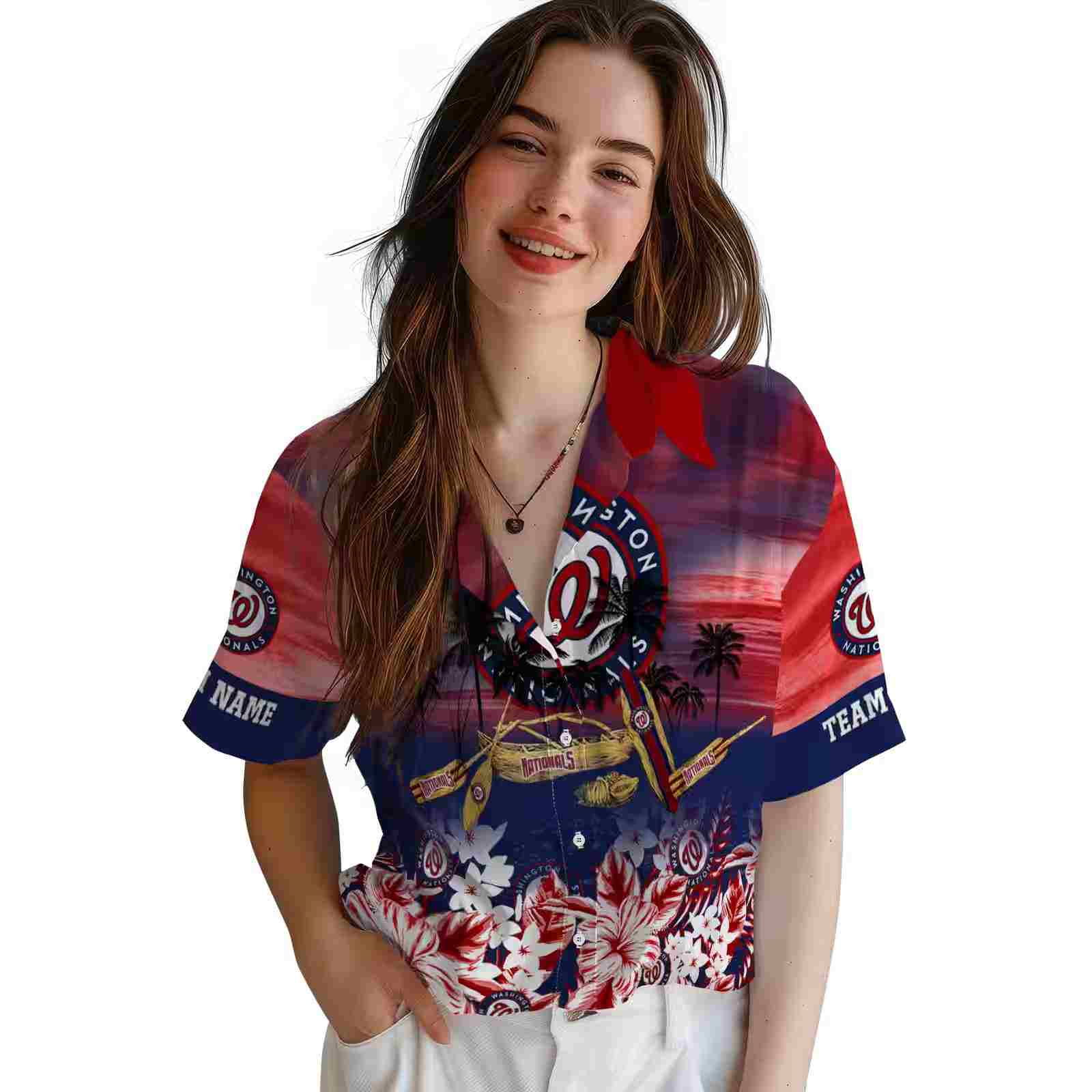 customized washington nationals tropical canoe red hawaiian shirt latest model