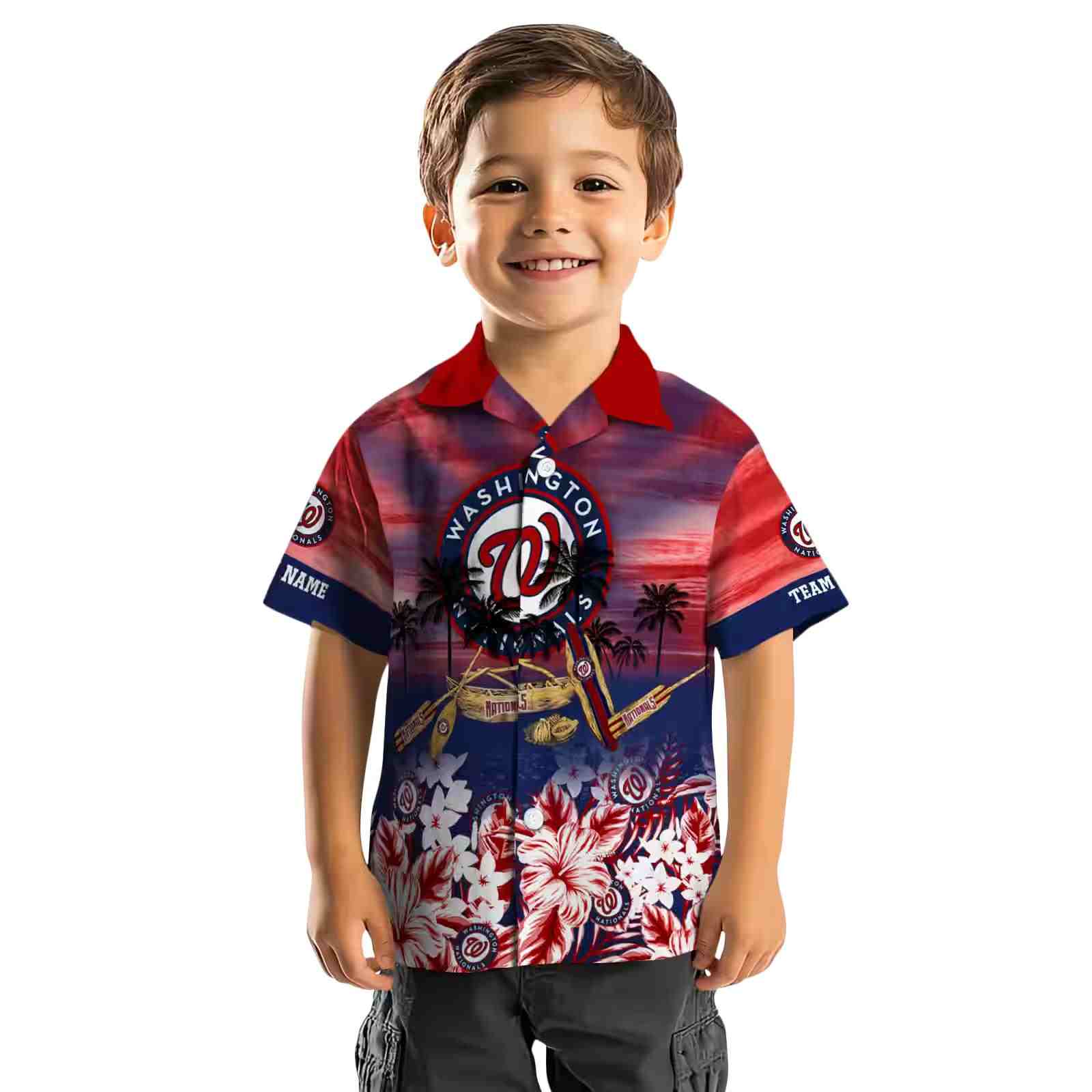 customized washington nationals tropical canoe red hawaiian shirt top rated