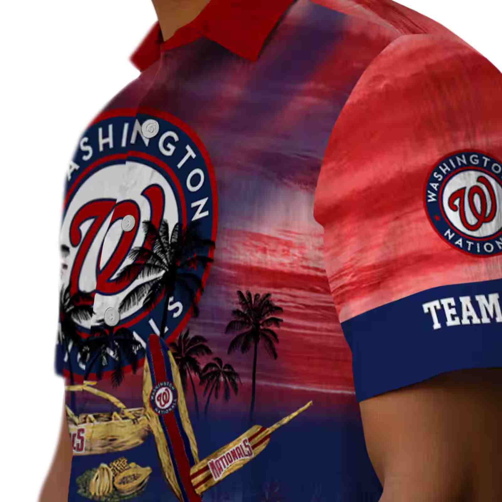 customized washington nationals tropical canoe red hawaiian shirt trendy