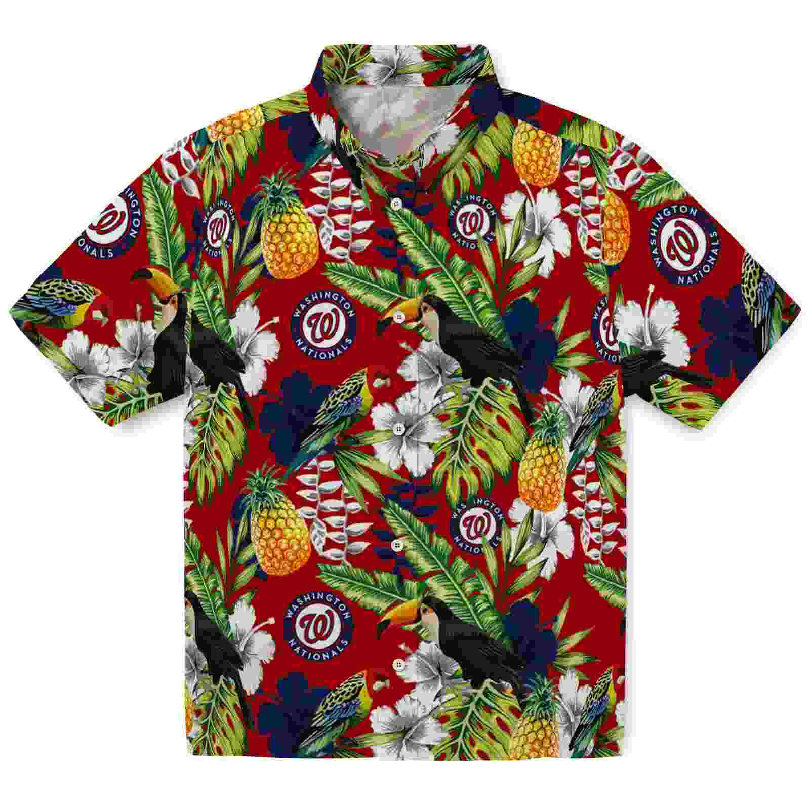 Customized Washington Nationals Tropical Toucan Red Green Hawaiian Shirt