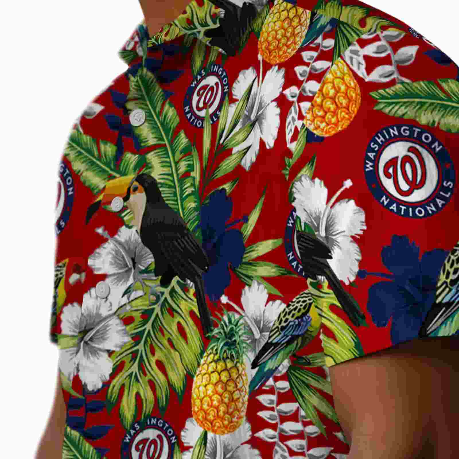 customized washington nationals tropical toucan red green hawaiian shirt trendy