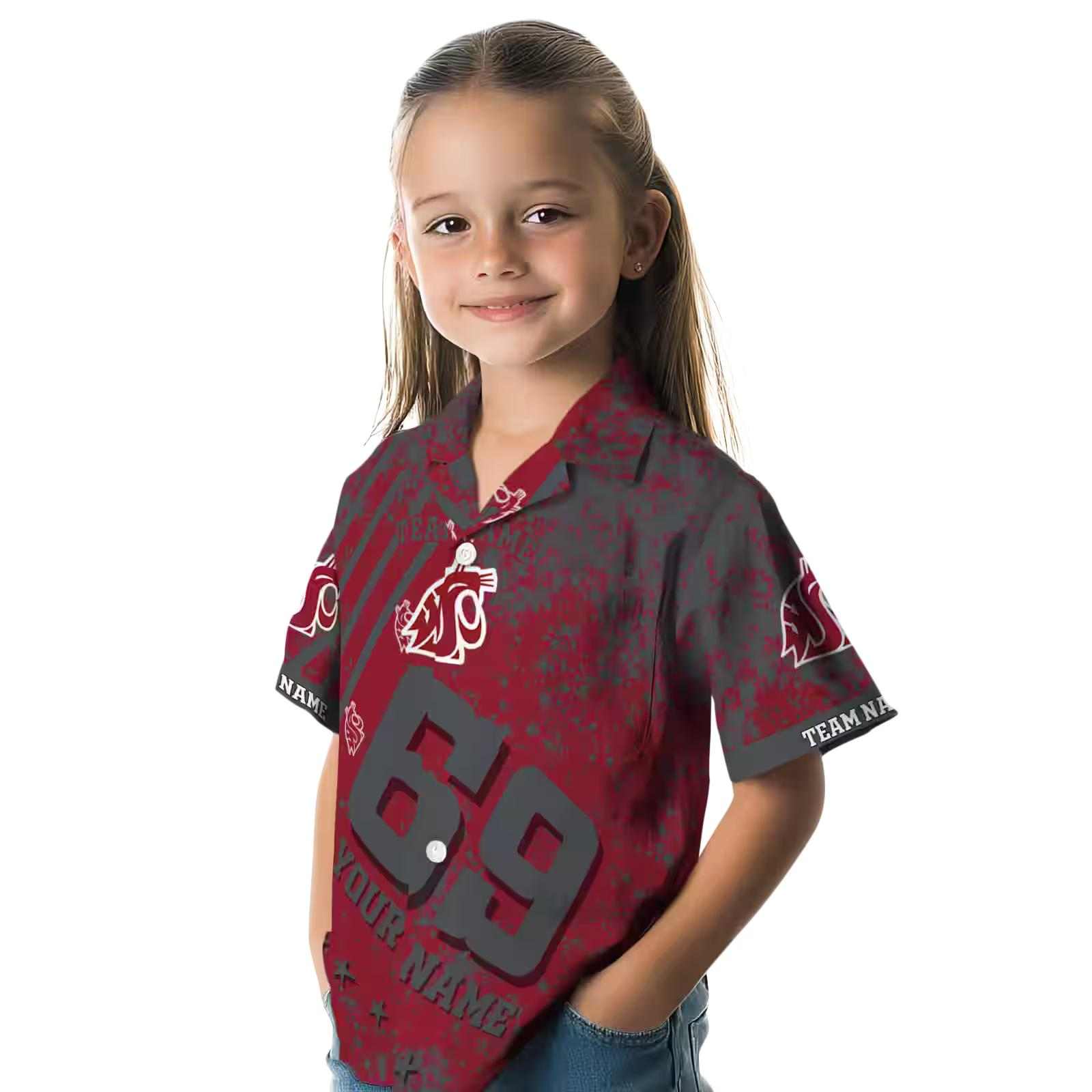 customized washington state cougars star stripes crimson hawaiian shirt premium grade