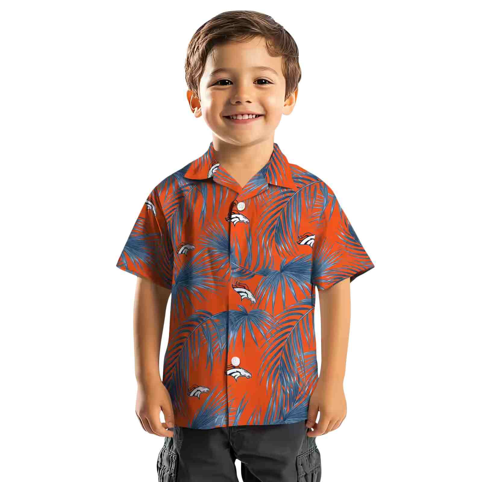 denver broncos leafy palms orange hawaiian shirt top rated