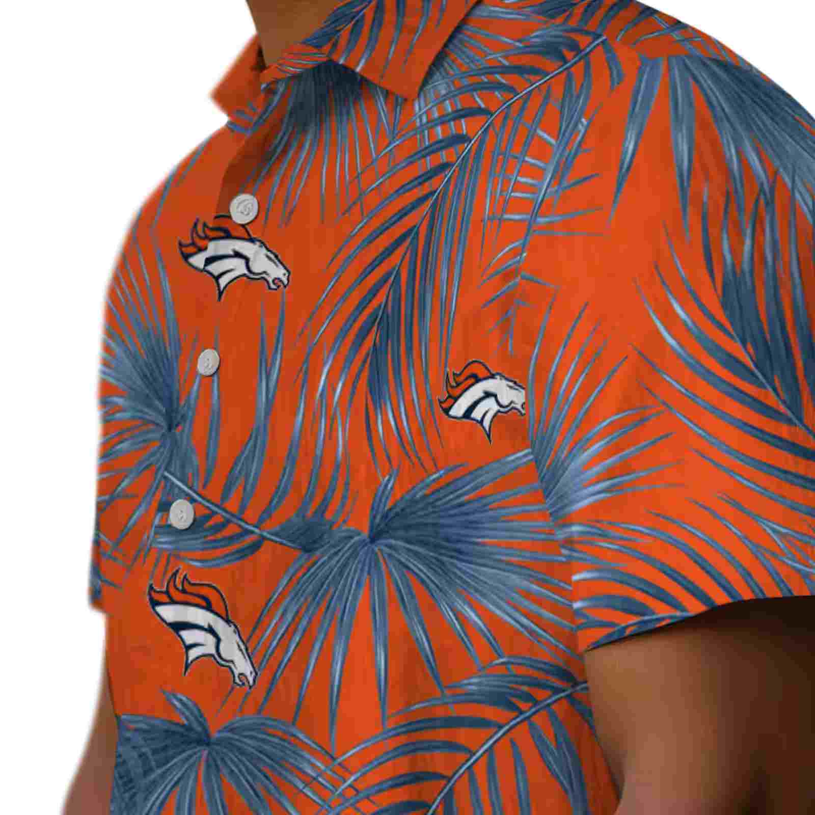 denver broncos leafy palms orange hawaiian shirt trendy