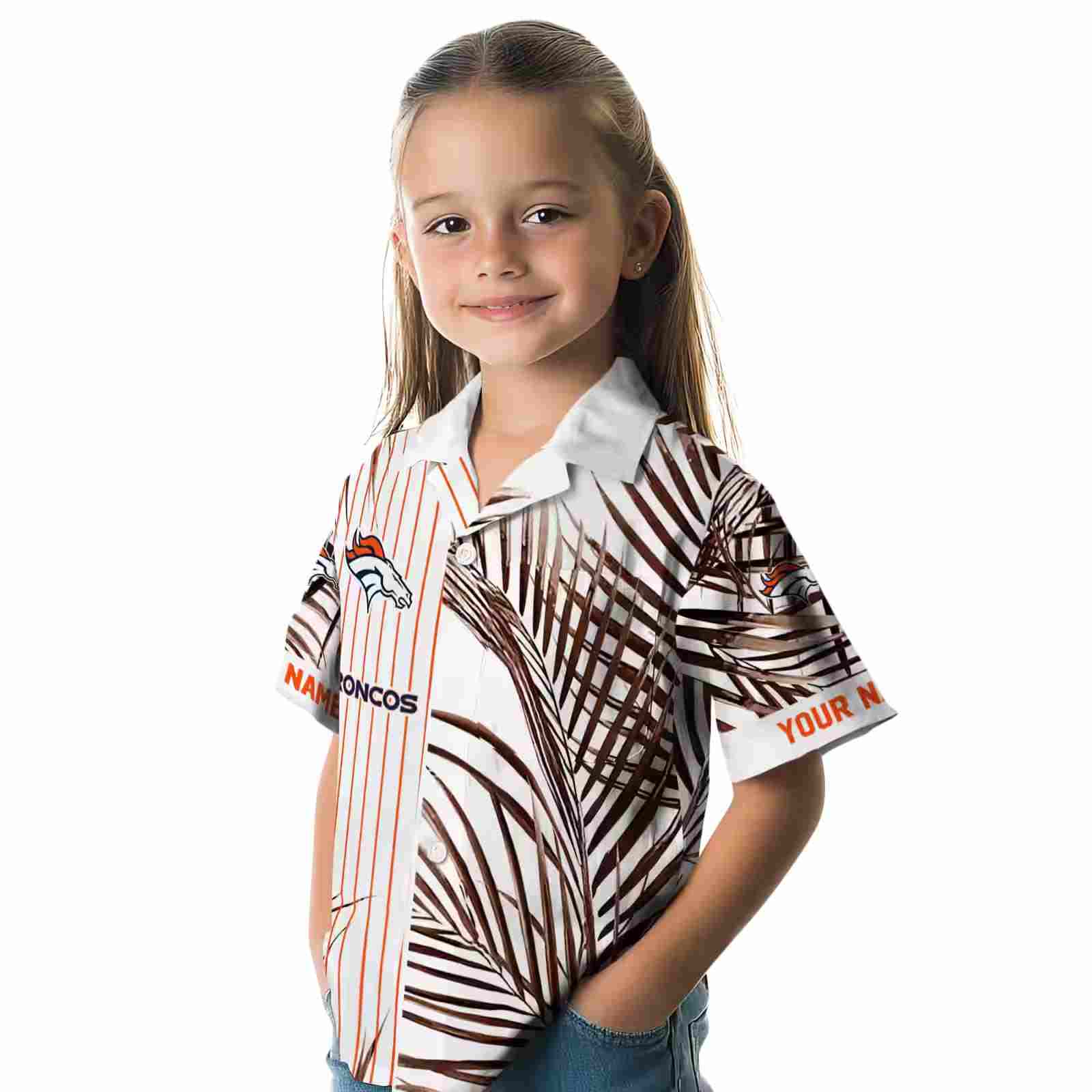 denver broncos palm stripes orange black white hawaiian shirt premium grade