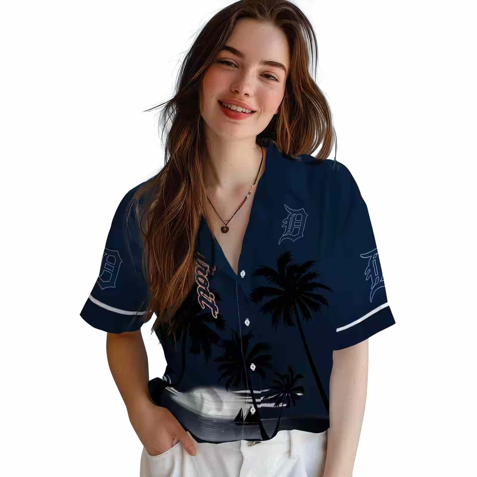 detroit tigers beach sunset navy black hawaiian shirt latest model