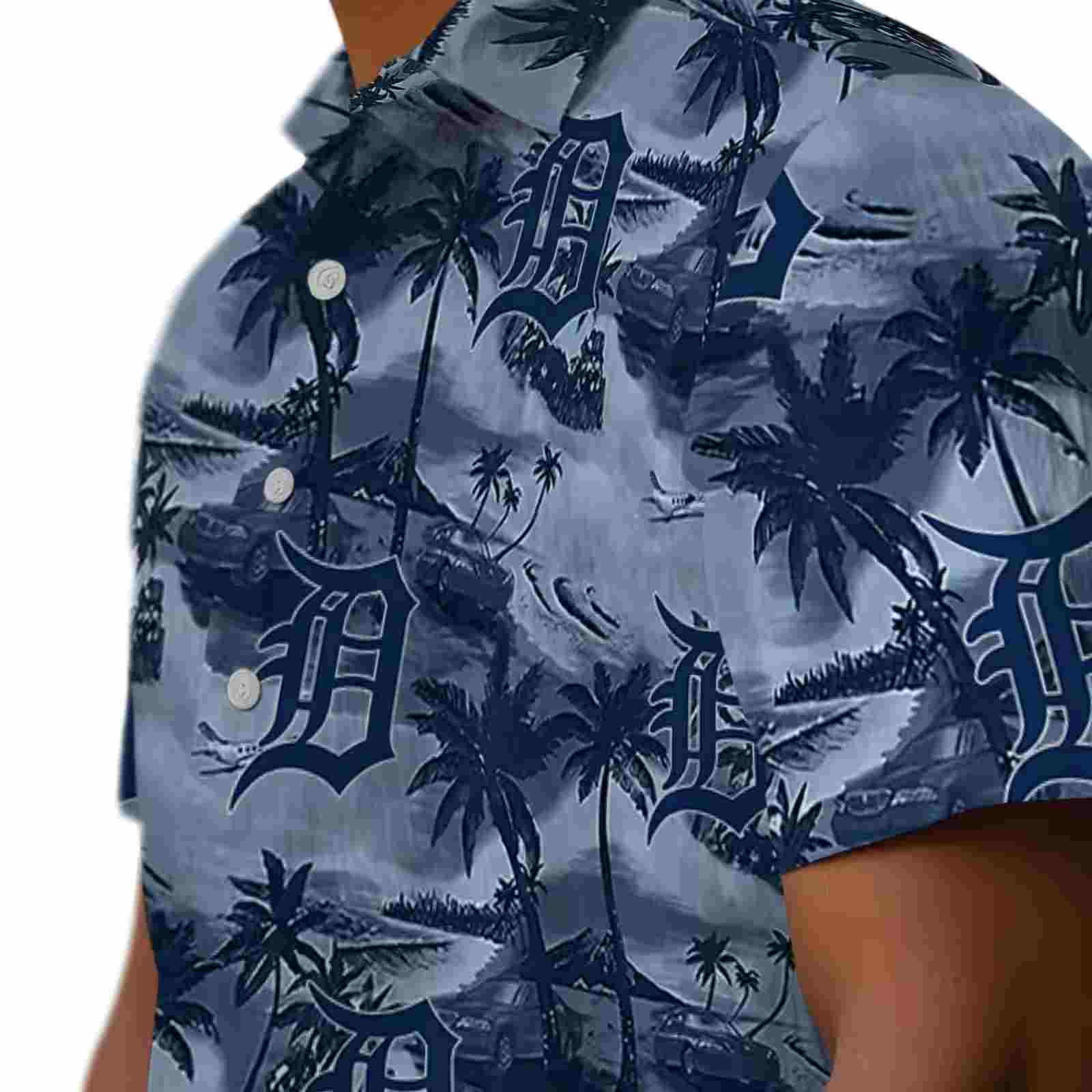 detroit tigers coastal palms navy hawaiian shirt trendy