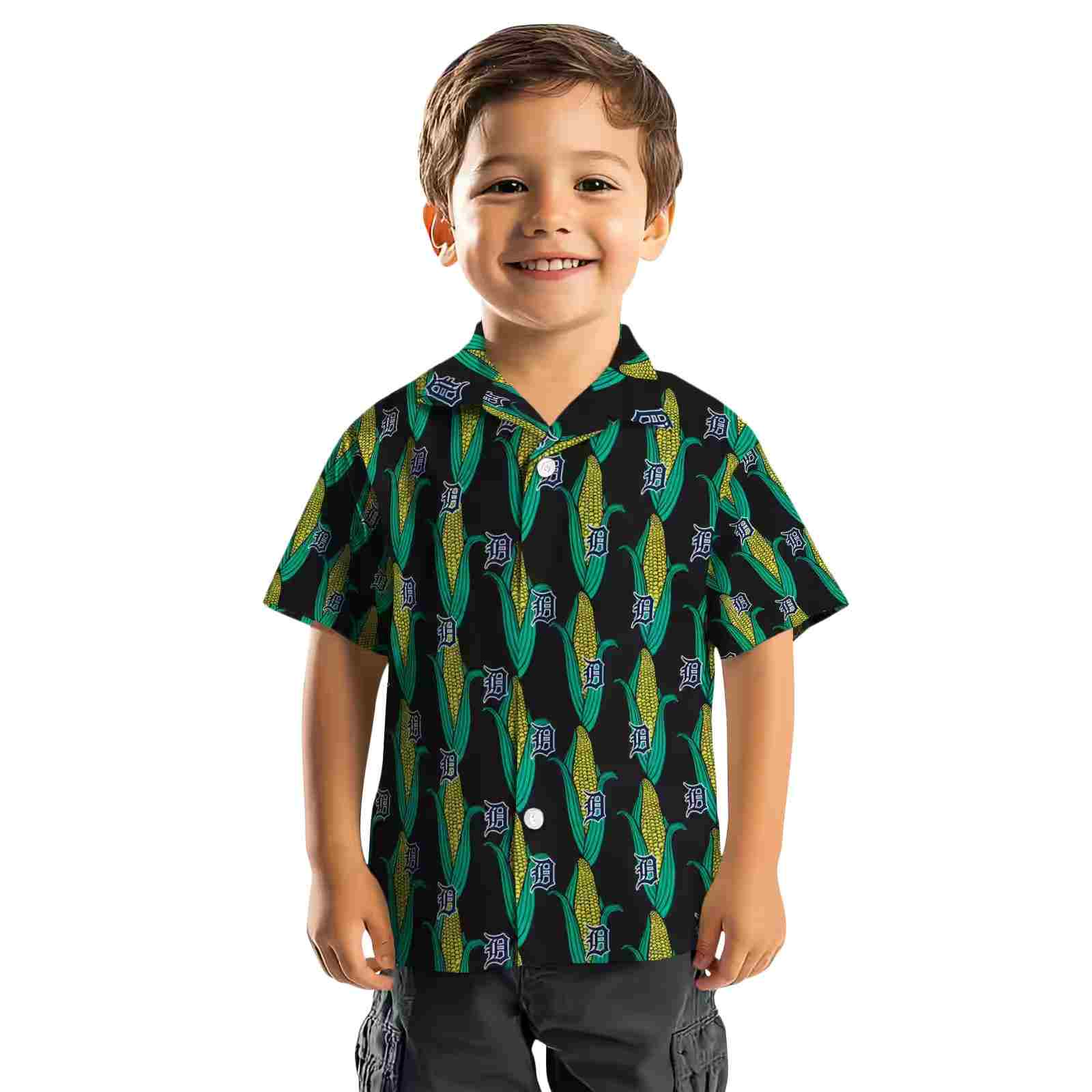 detroit tigers corn motifs black green hawaiian shirt top rated