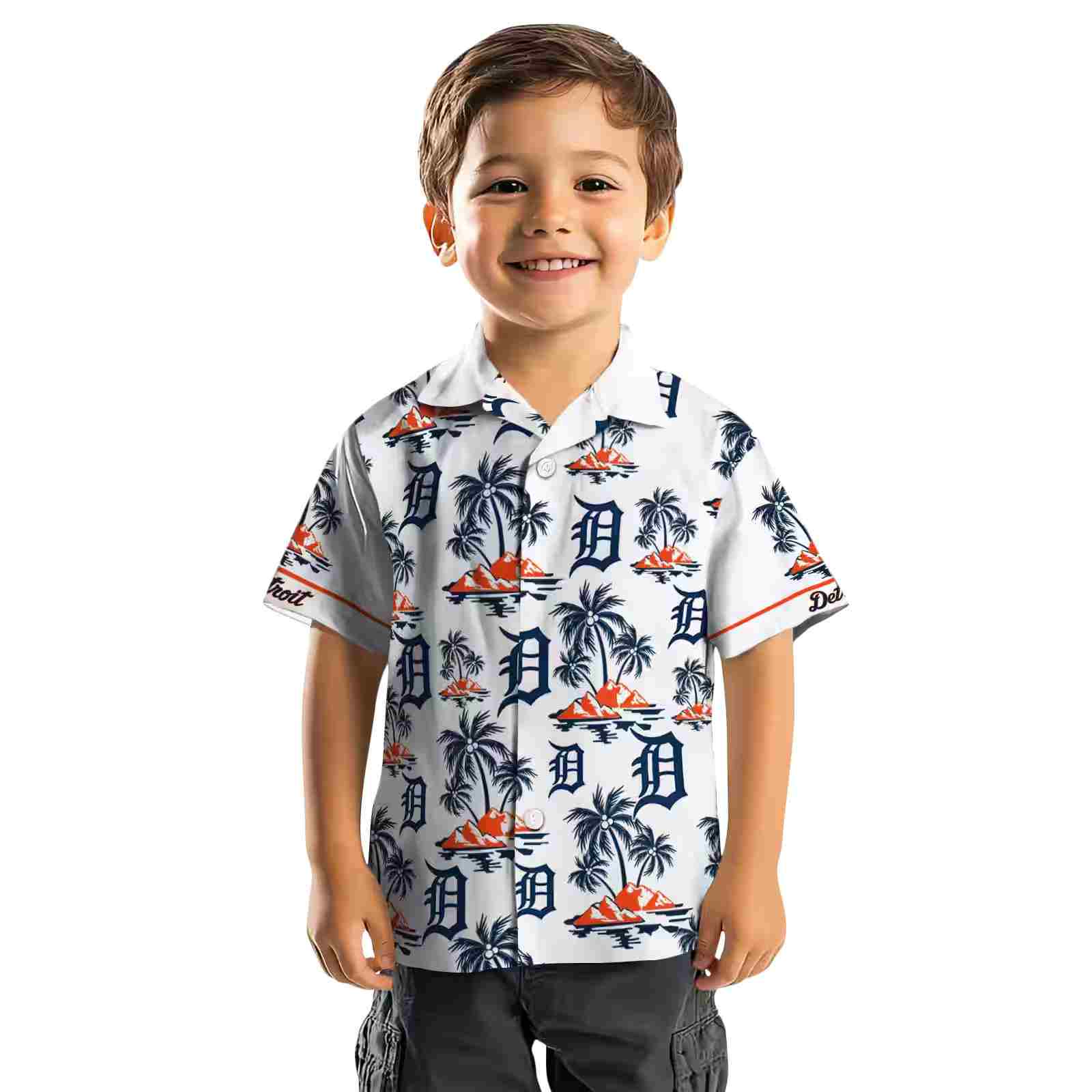 detroit tigers palm island print navy white hawaiian shirt top rated