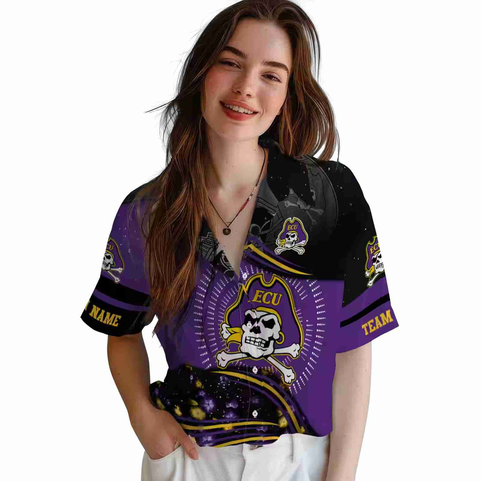 east carolina pirates football wave purple black hawaiian shirt latest model