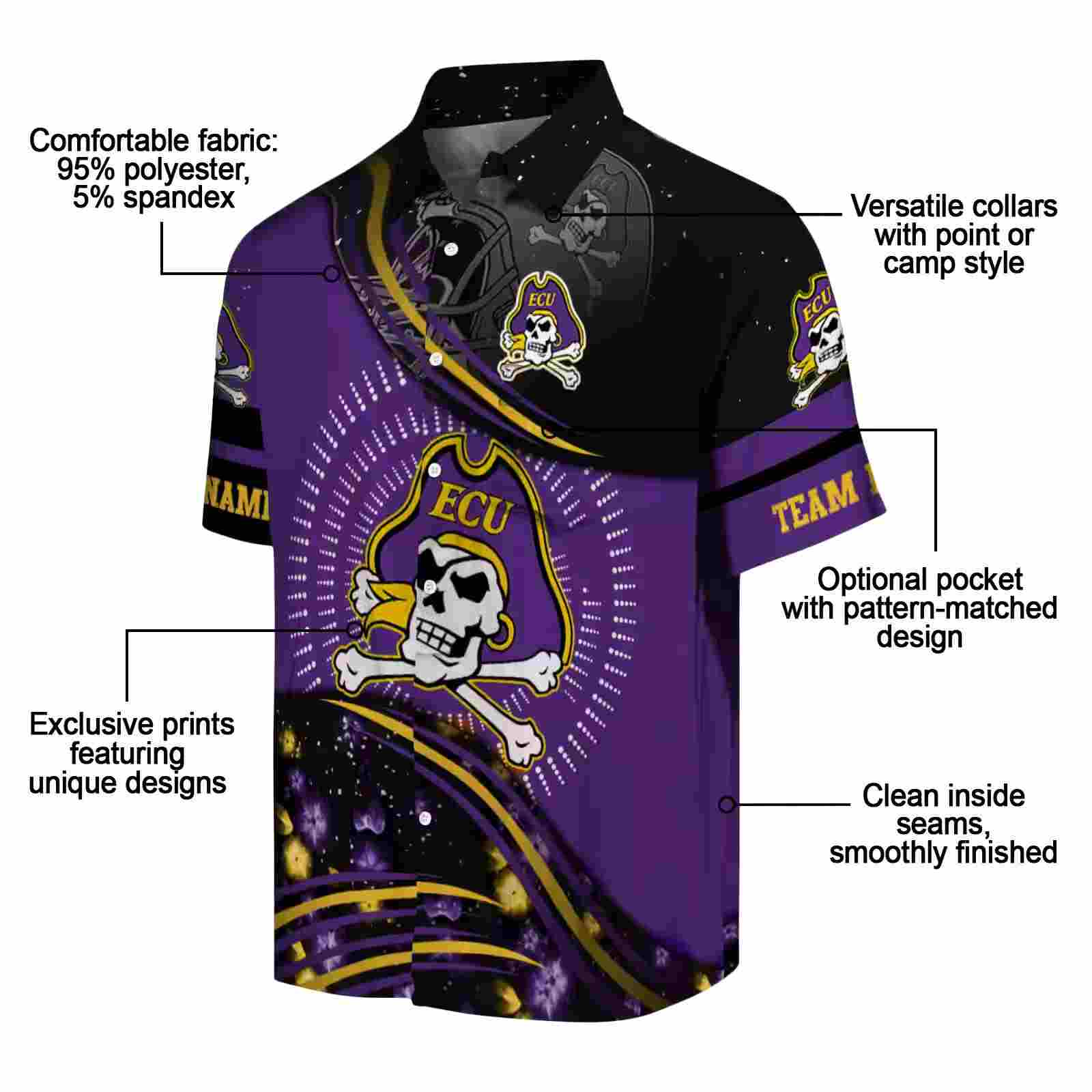 east carolina pirates football wave purple black hawaiian shirt new arrival