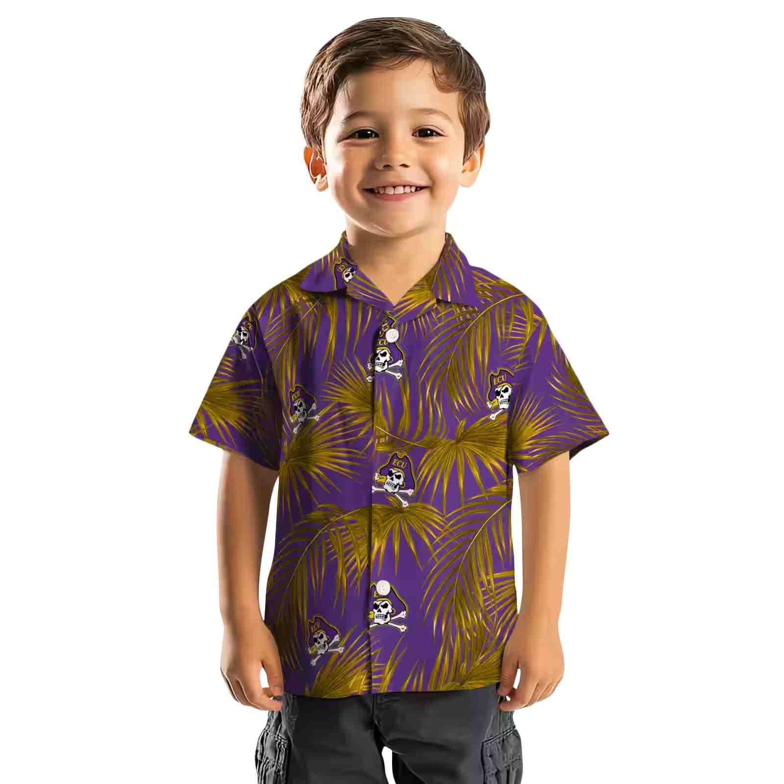 east carolina pirates leafy palms purple hawaiian shirt top rated