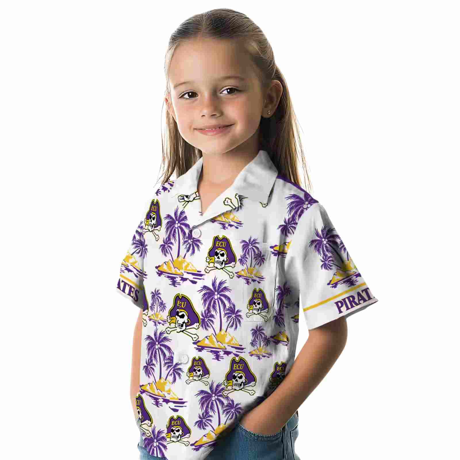 east carolina pirates palm island print purple white hawaiian shirt premium grade