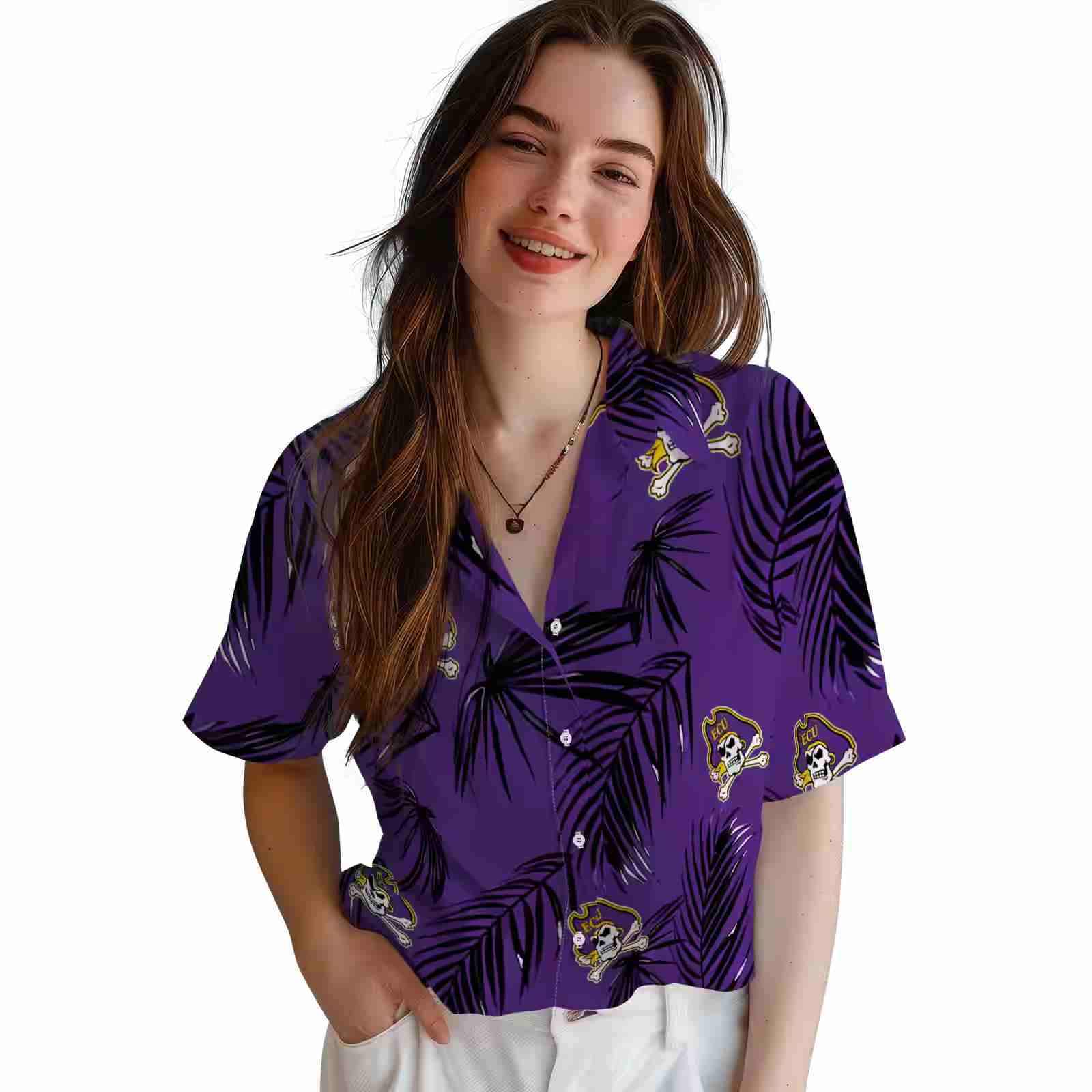 east carolina pirates palm leaf purple hawaiian shirt latest model