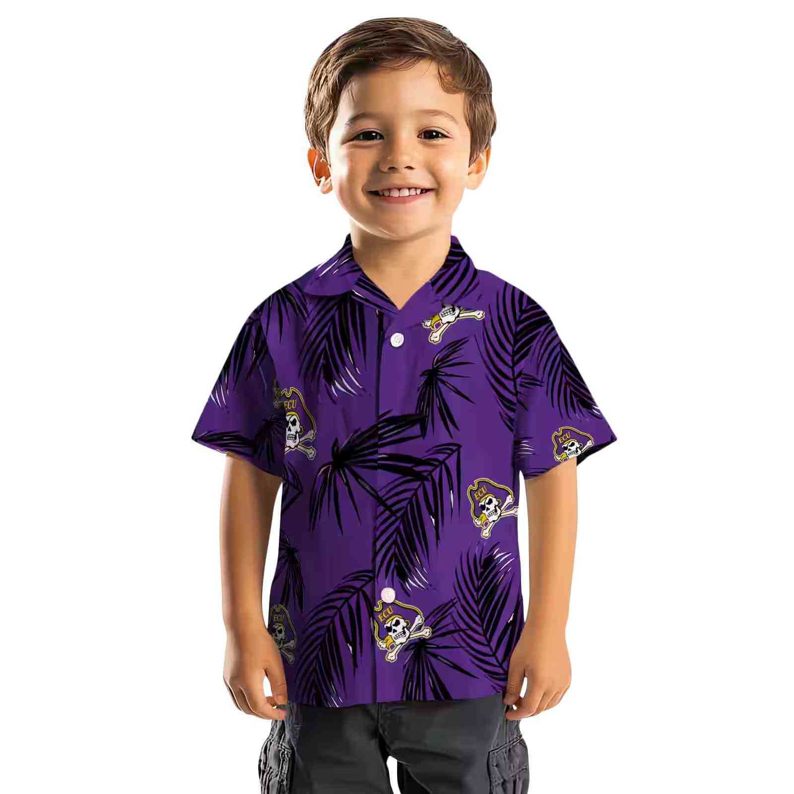 east carolina pirates palm leaf purple hawaiian shirt top rated