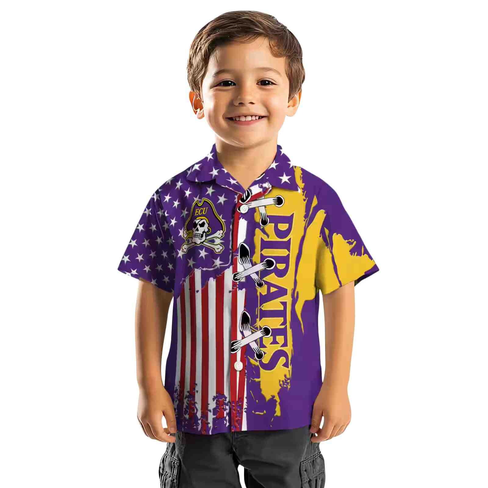 east carolina pirates stitched flag purple hawaiian shirt top rated