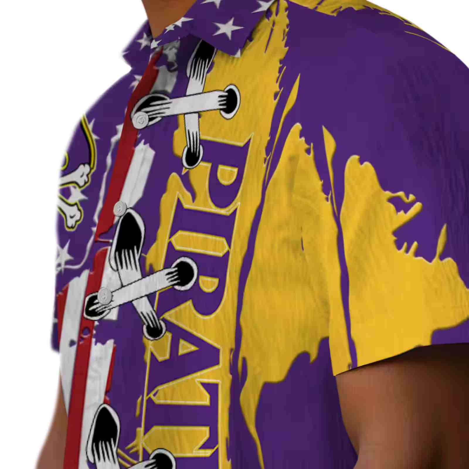 east carolina pirates stitched flag purple hawaiian shirt trendy