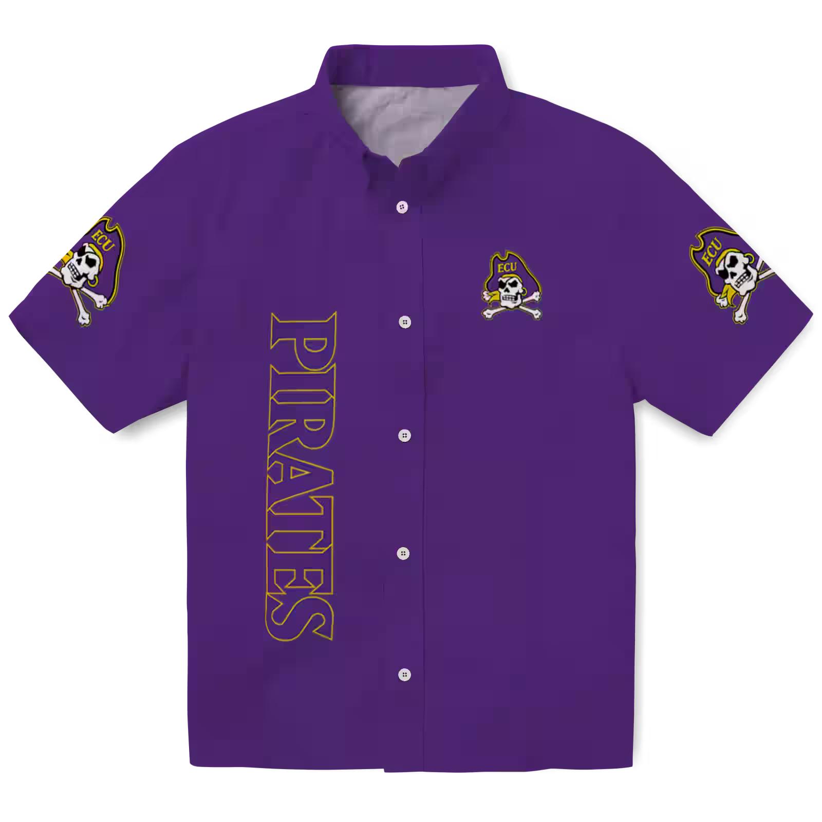 East Carolina Pirates Stuart Minion Purple Hawaiian Shirt