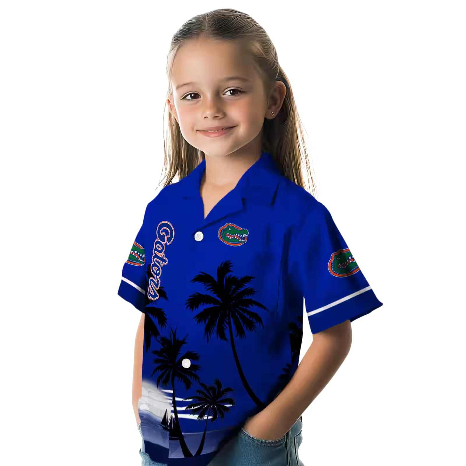 florida gators beach sunset blue black hawaiian shirt premium grade