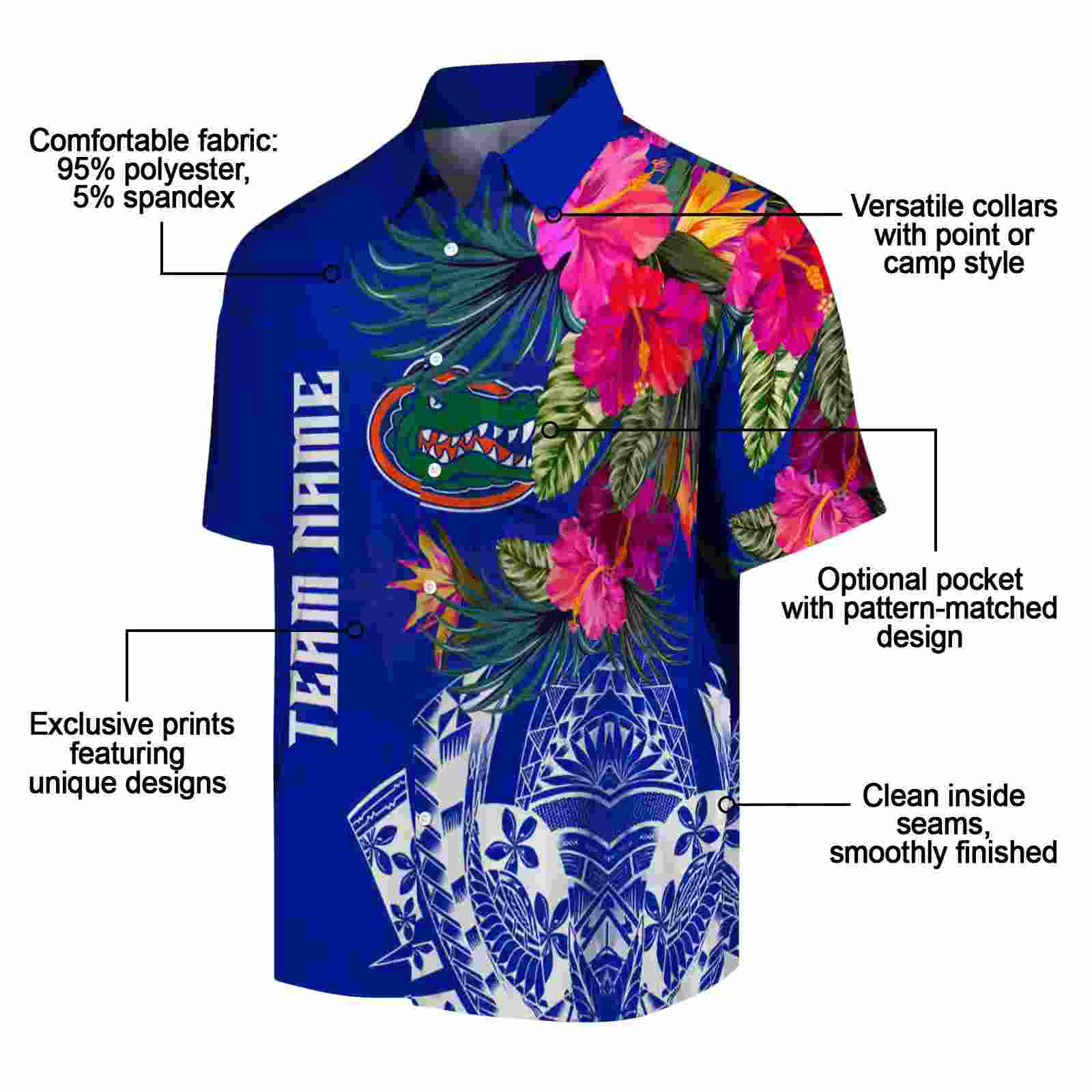 florida gators floral polynesian blue hawaiian shirt new arrival