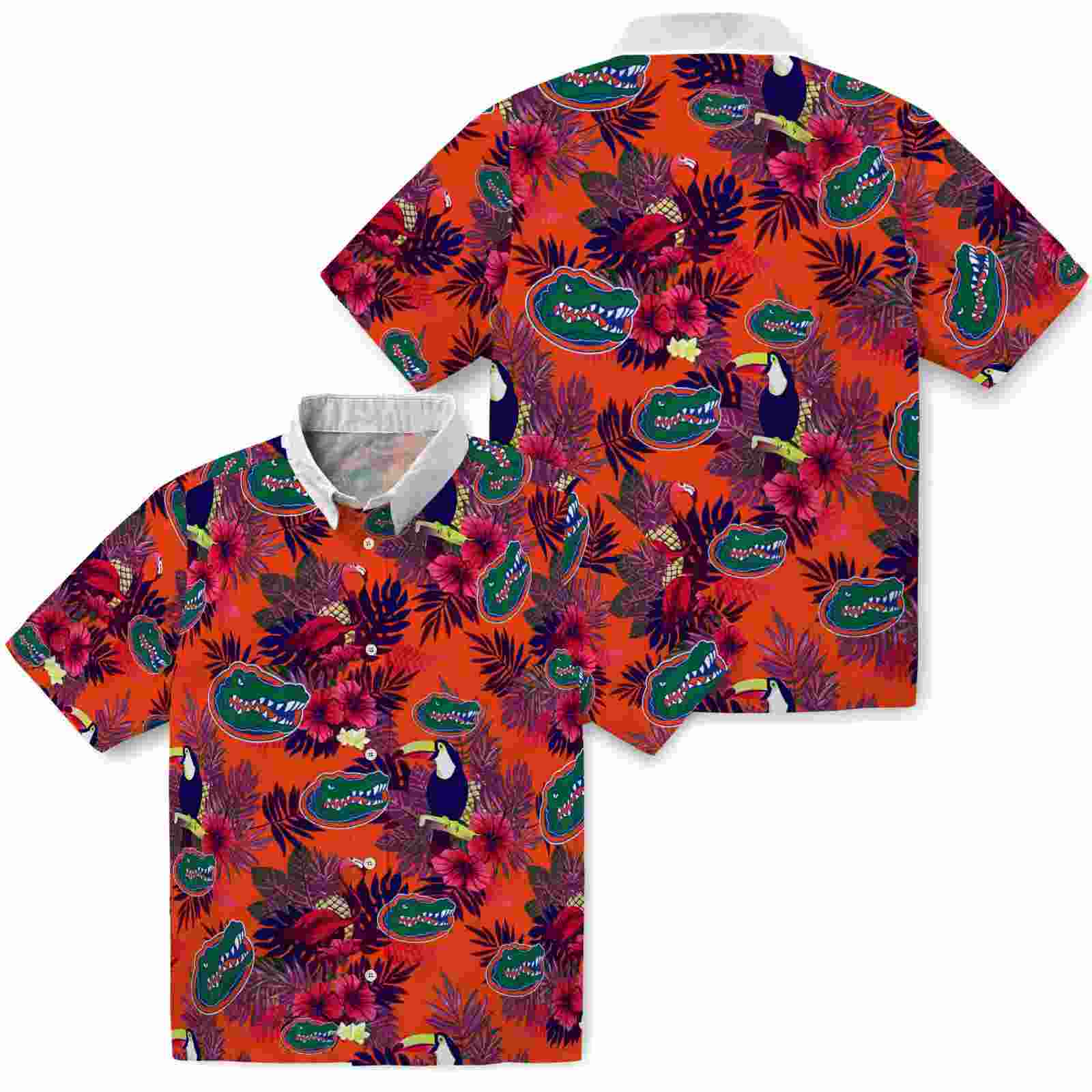 florida gators floral toucan blue red hawaiian shirt high quality