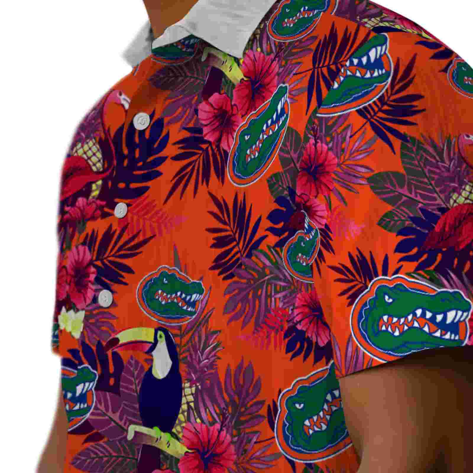 florida gators floral toucan blue red hawaiian shirt trendy