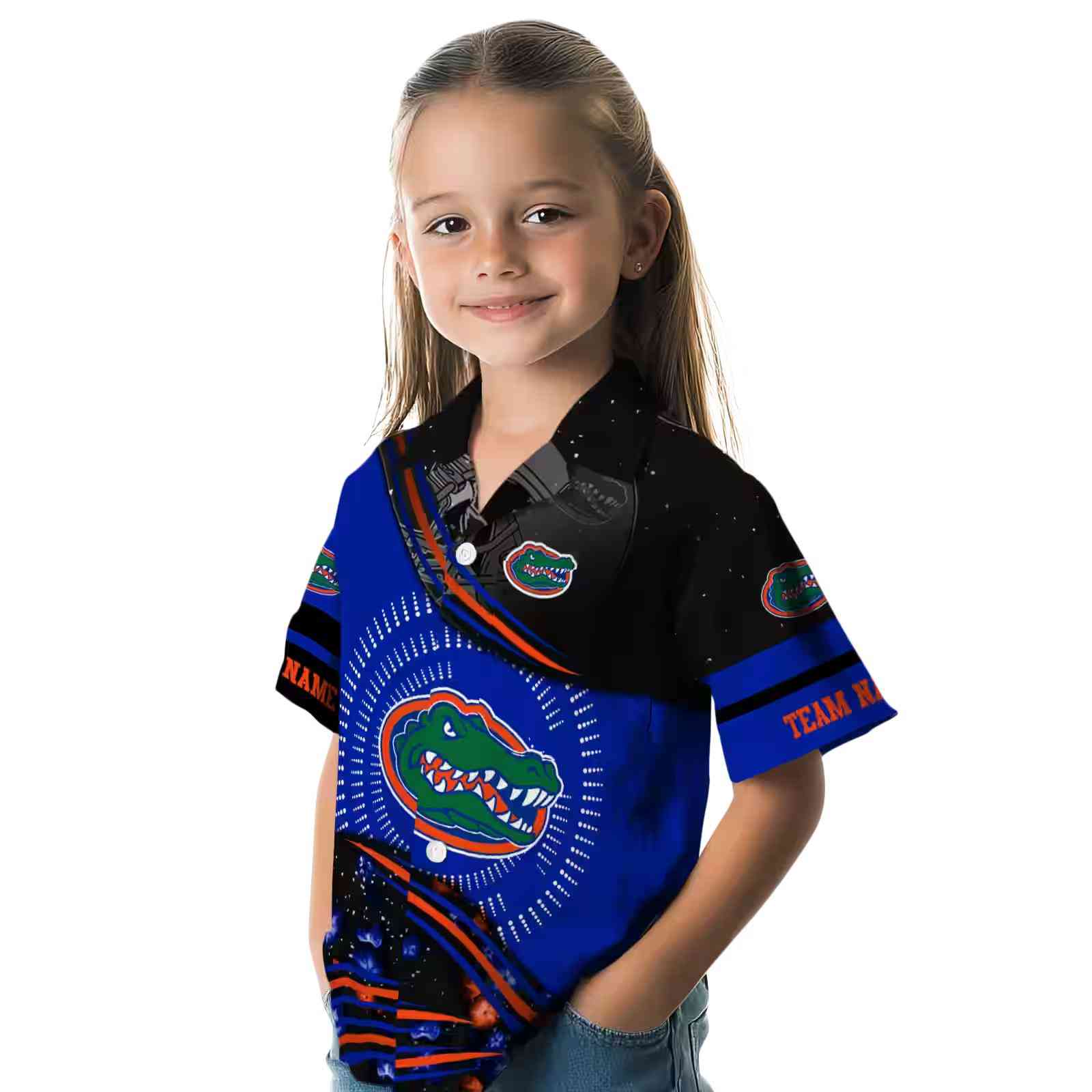 florida gators football wave blue black hawaiian shirt premium grade