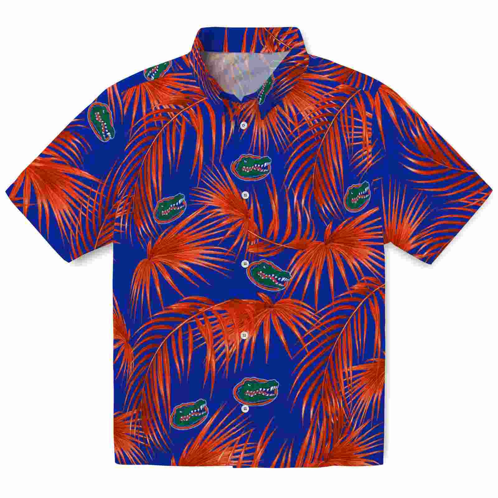 Florida Gators Leafy Palms Blue Hawaiian Shirt