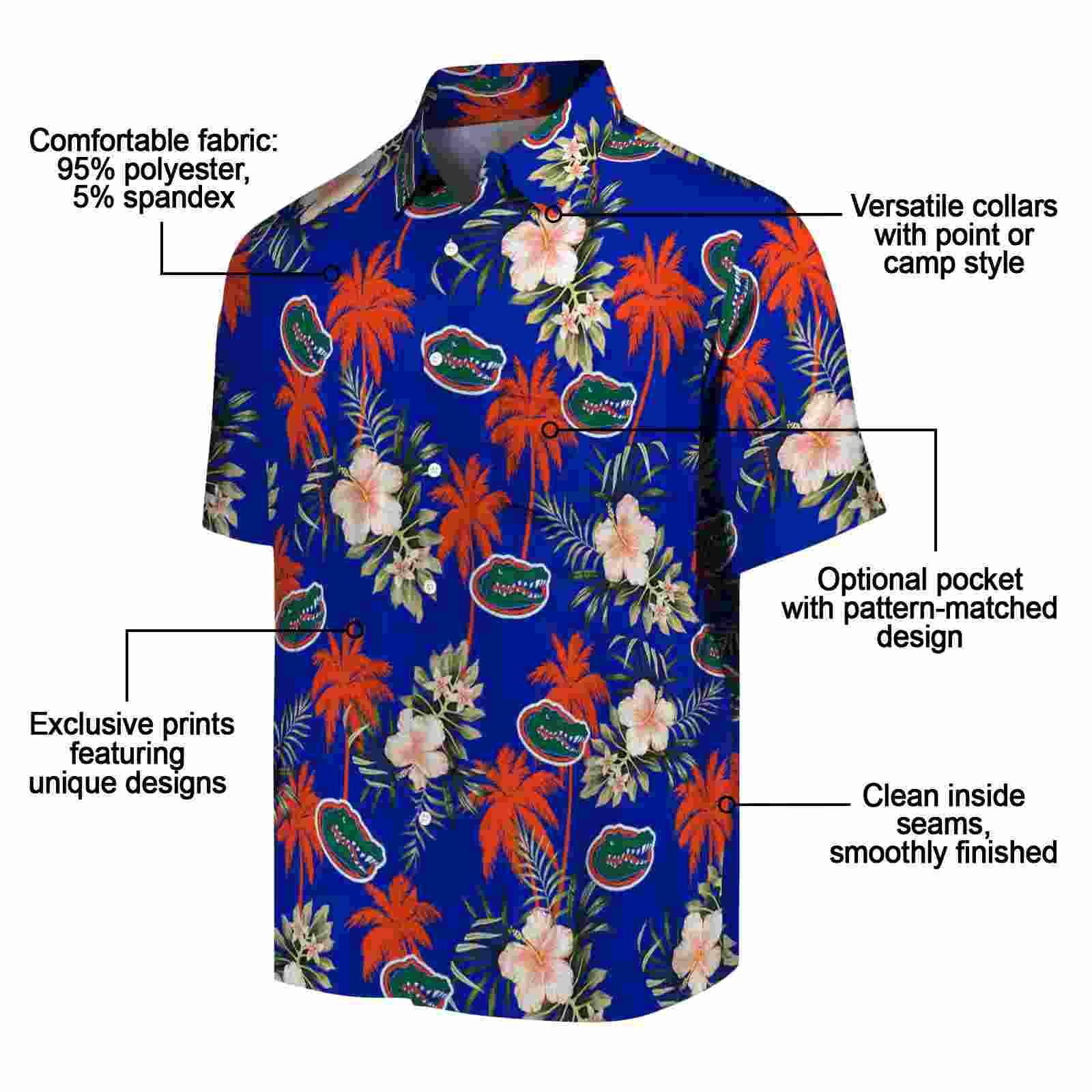 florida gators palm tree flower blue hawaiian shirt new arrival